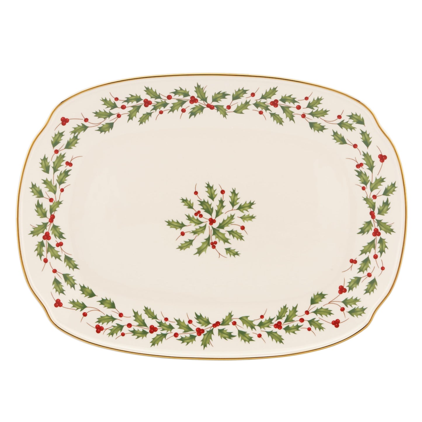 Lenox Serveware, Holiday Serving Platter, Oval Shape, 15.25-Inch, Ivory, Porcelain Material, Dishwasher Safe, Turkey Platter for Thanksgiving, Winter Hosting, Christmas Serving (Multicolor, 1 Piece)