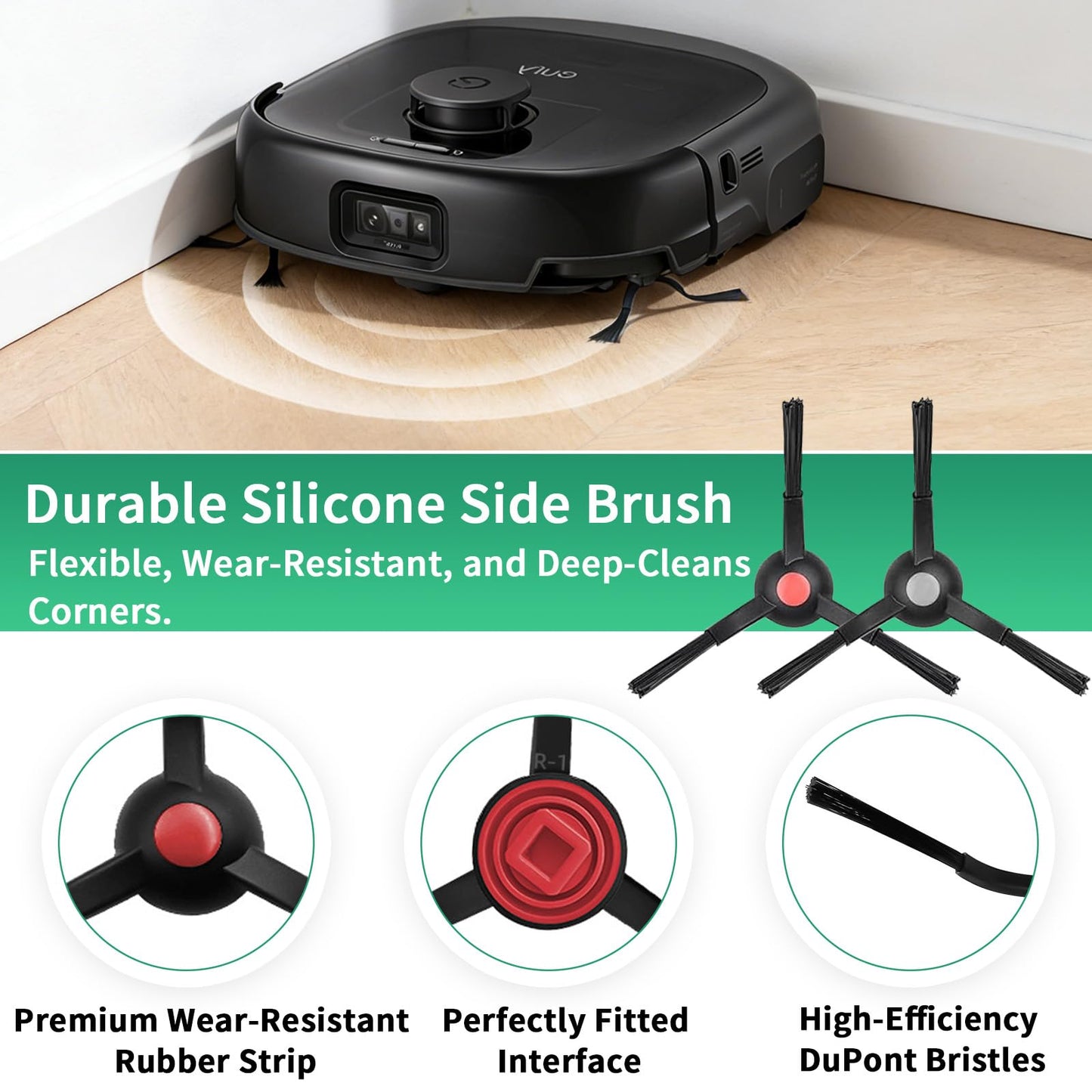 Accessory Kit Compatible with eufy Omni E28 / Omni E25 Robot Vacuum, 23-Pack Replacement Parts with 2 Sets Rolling Brushes, 2 Roller Mops, 4 Filters, 6 Dust Bags, 6 Side Brushes, 1 Cleaning Brush