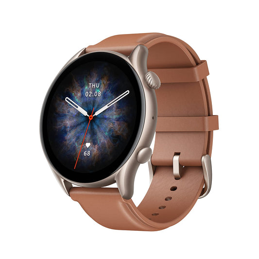 Amazfit GTR 3 Pro Smart Watch for Men 46mm, 14-Day Battery Life, GPS, Alexa Built-In, Bluetooth Calls, Fitness Tracker with 150+ Sports Modes, Sleep Heart Rate Tracking, for Android iPhone, Brown