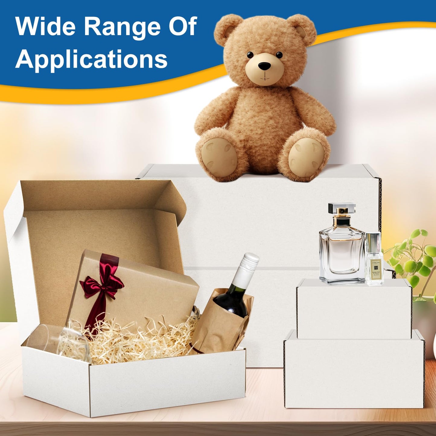 Famagic 30 Pack 13x10x2 Inch Small Shipping Boxes White Corrugated Cardboard Boxes Mailer for Small Business, Mailing Boxes for Packaging Bulk
