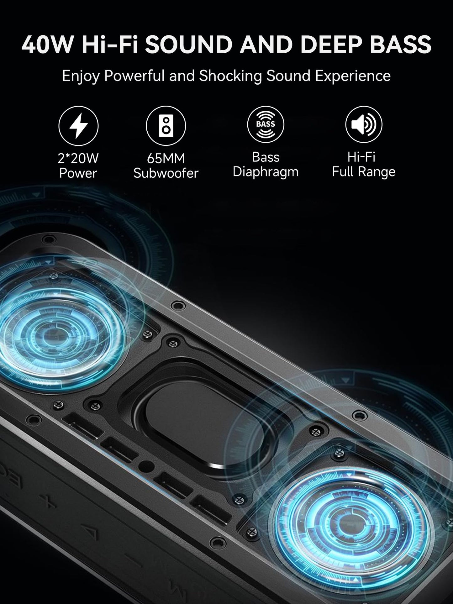PILSAMAS Magnetic Golf Speaker, Golf Cart Speakers Bluetooth - 40w Loud Bluetooth Speaker, Deep Bass, EQ, TWS, 30H Battery- Portable IPX7 Waterproof Bluetooth Speaker, Golf Accessories for Men