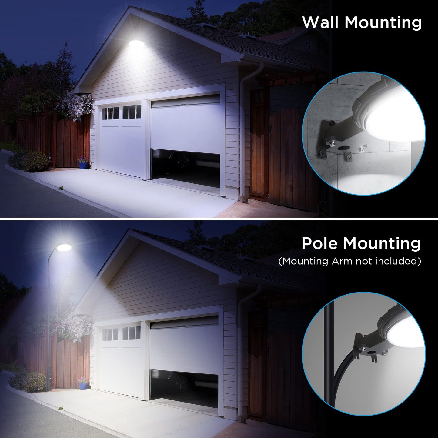 deerdance LED Barn Light, Dusk to Dawn Outdoor Lighting with 80W 10000LM 5000K Daylight, IP65 Waterproof Area Street Light for Farmhouse Barns Garage Yard Warehouse Outdoor Security Lighting, (1Pack)