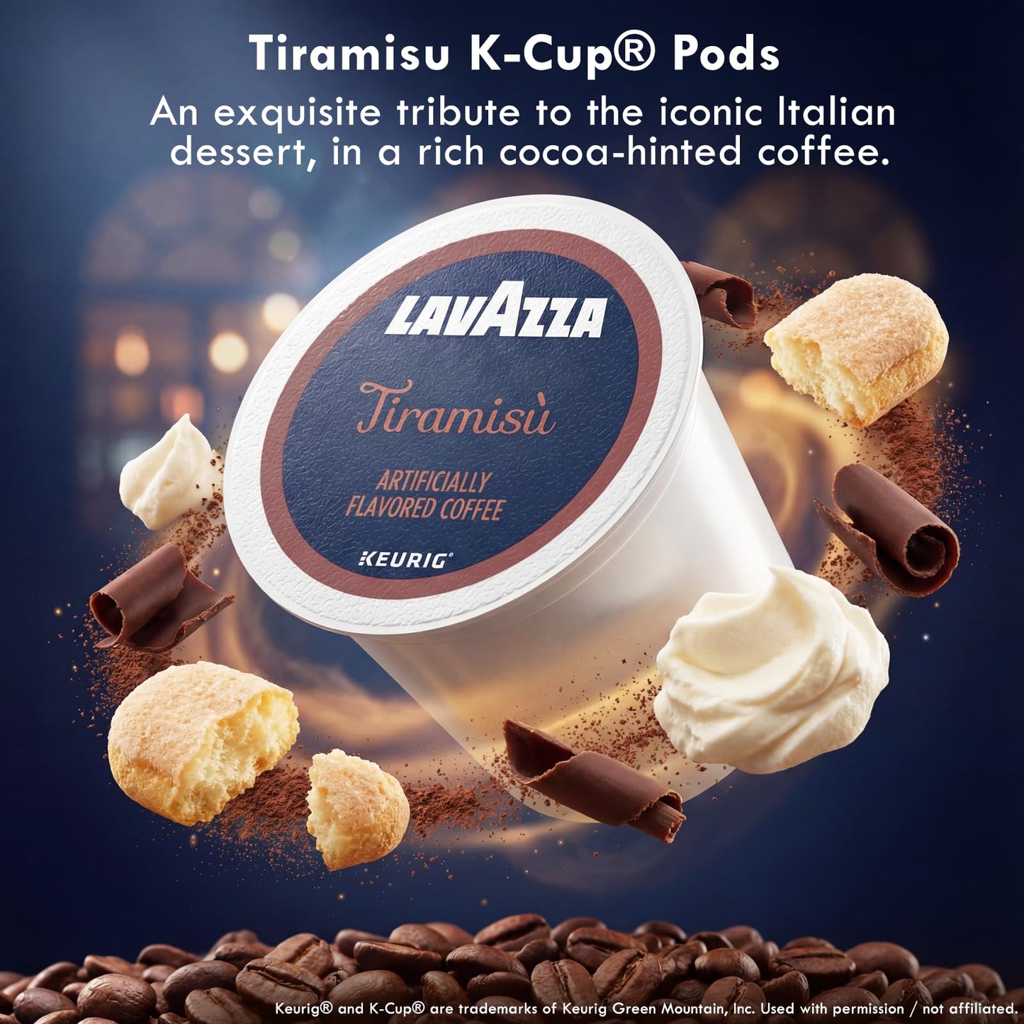 Lavazza K-Cup Coffee Pods Variety Bundle for Keurig Brewers, Light-Medium Roast, Single-Serve K-Cup Coffee Pods, 20 Count Assorted Flavors (10 Tiramisu and 10 Caramel Biscotti)