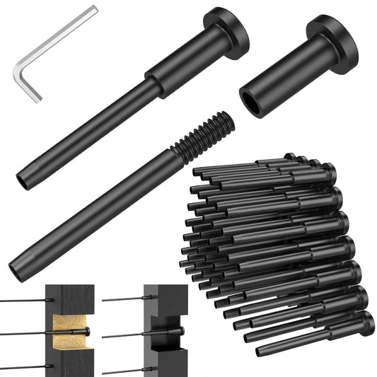 CKE 50 Pack Black Invisible Cable Railing Kit, T316 Stainless Steel Swage Tensioner Terminal for 1/8" Cable Railing System, Invisible Receiver and Stud End Hardware for 2x2 Wood & Metal Post BCR31