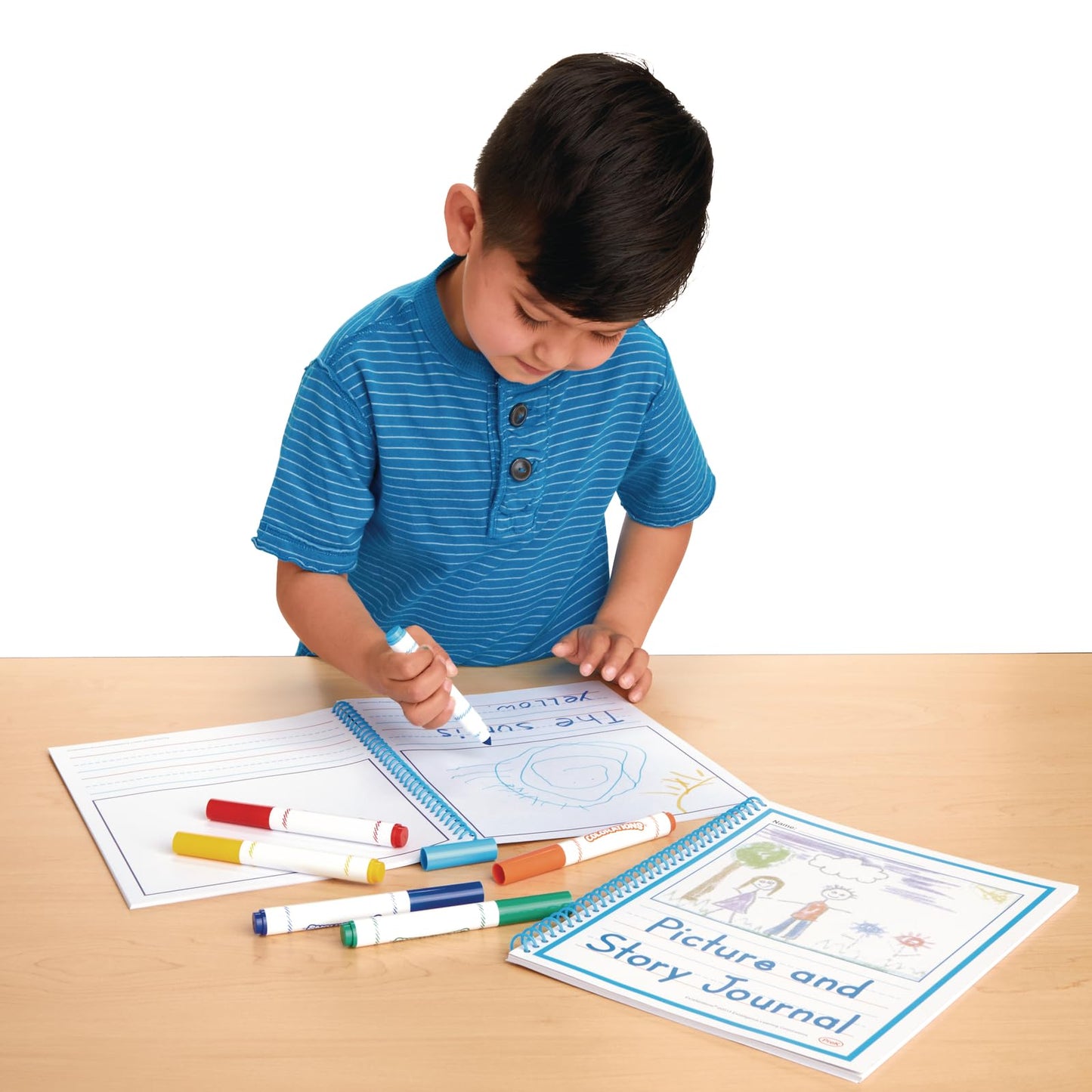 Excellerations 8.5 x 11 inch Beginner's Preschool Picture Story Journals, Drawing and Writing Notebook - Pack of 10 for Kids and Children Educational
