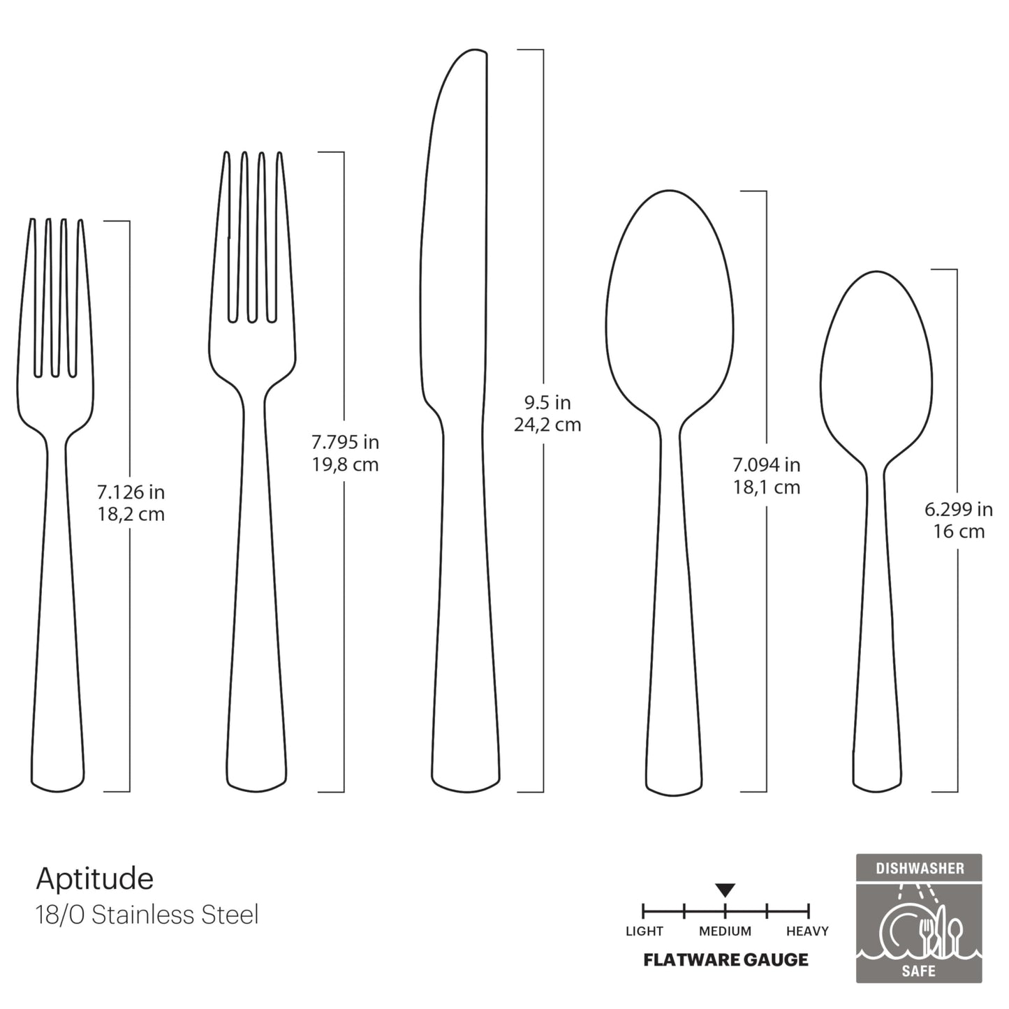 Oneida Silverware Set For 4, Aptitude Champagne Satin 20-Piece Flatware Set, Service For 4, 18/0 Stainless Steel Silverware Set, Dishwasher Safe, Knives Spoons and Forks Set, (Champagne, 20 Piece)