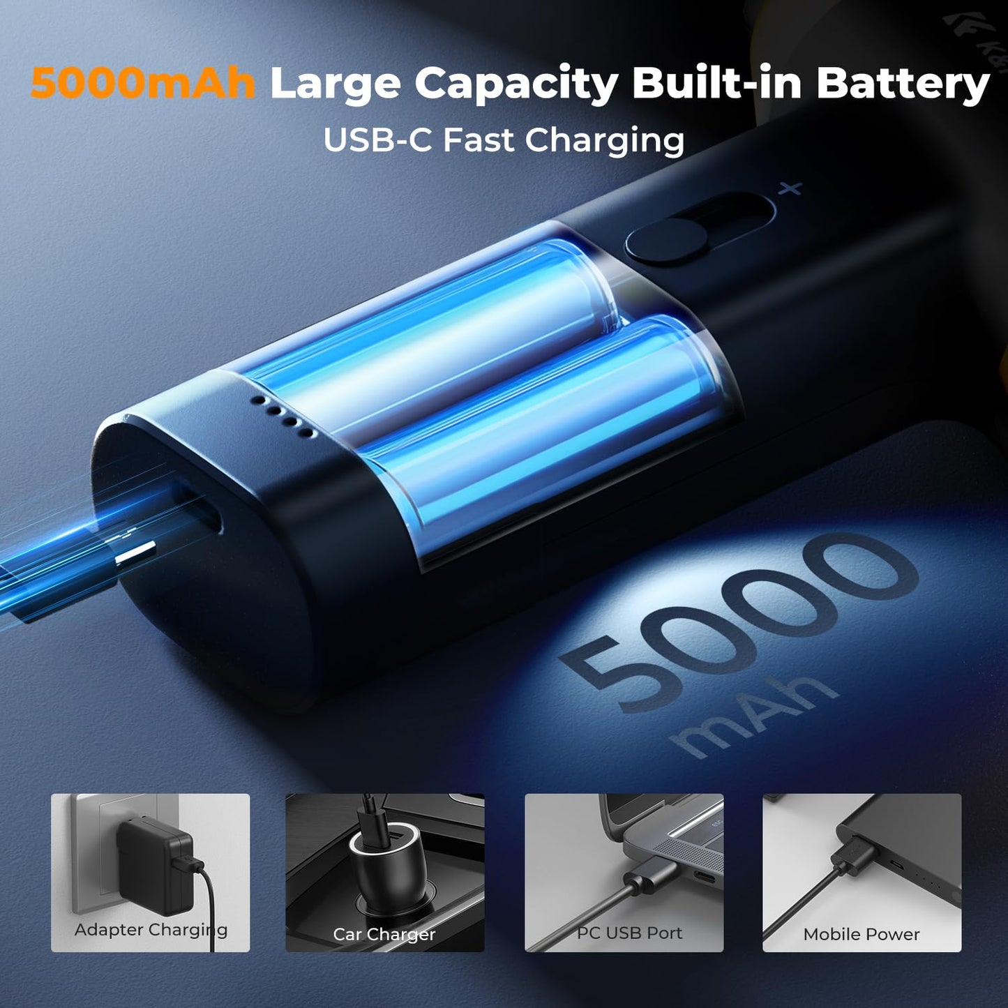K&F Concept BS200 Blower & Suction 2 in 1 Compressed Air Duster, 150000RPM Super Power Electric Air Duster, Stepless Speed Regulation, Portable Dust Blower for Computer, Keyboard, House, Outdoor, Car