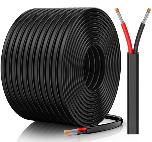 CONEPY 16 Gauge Wire, 16 AWG 2 Conductor Electrical Wire, Flexible/Oxygen-Free Tinned Copper/Stranded PVC 16/2 Cord for Automotive, Marine, LED Strips, Solar, RV, Lighting (100FT-30.4M)