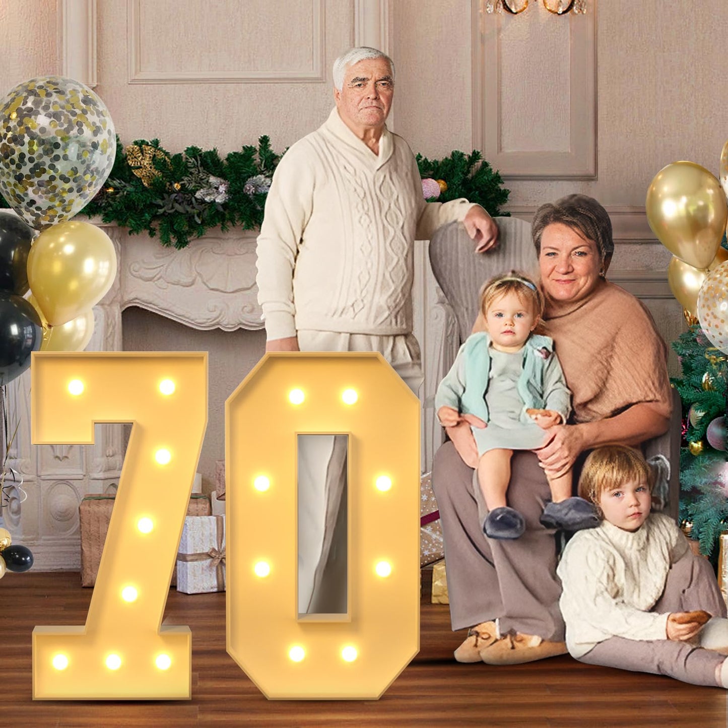 imprsv 3FT 70th Birthday Decorations Numbers: 70th Birthday Party Anniversary Decorations Large Light Up Numbers 70 for Men Women