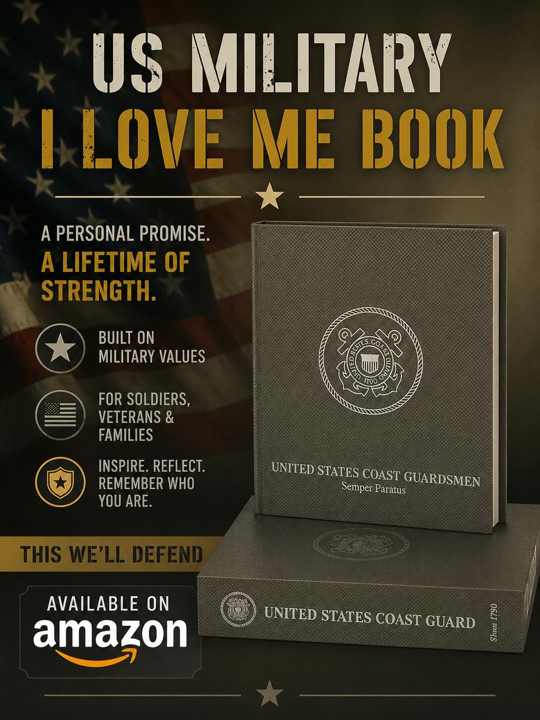 US Military Binder and Box Set - I Love Me Book Series (US Army) - Custom Dividers and Document Protectors Included