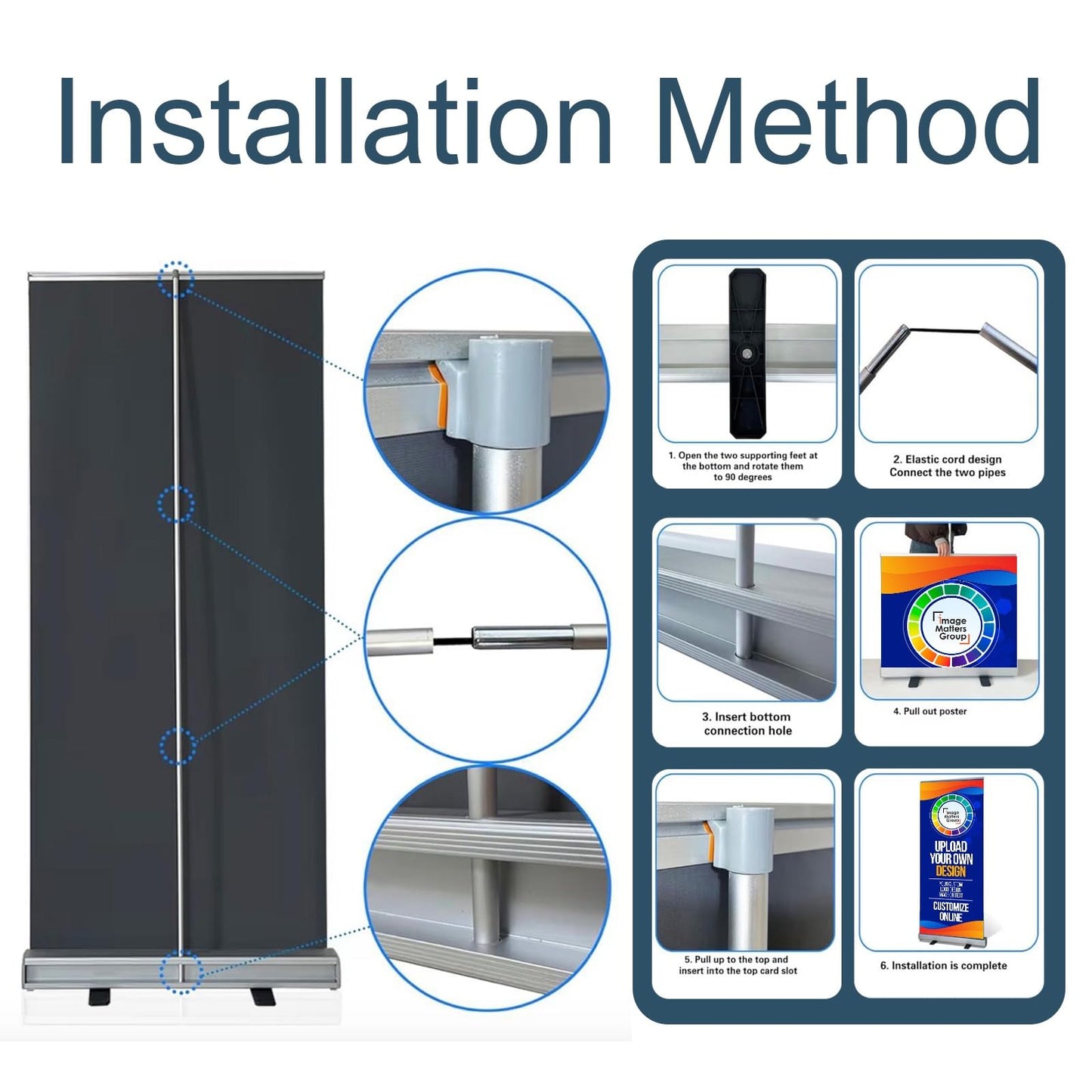 33x81 Retractable Banner Stand Only Banner not included Signs Pull up Roll up Portable & Personalized Display with travel case for Business and Trade Shows Advertising and Promotion