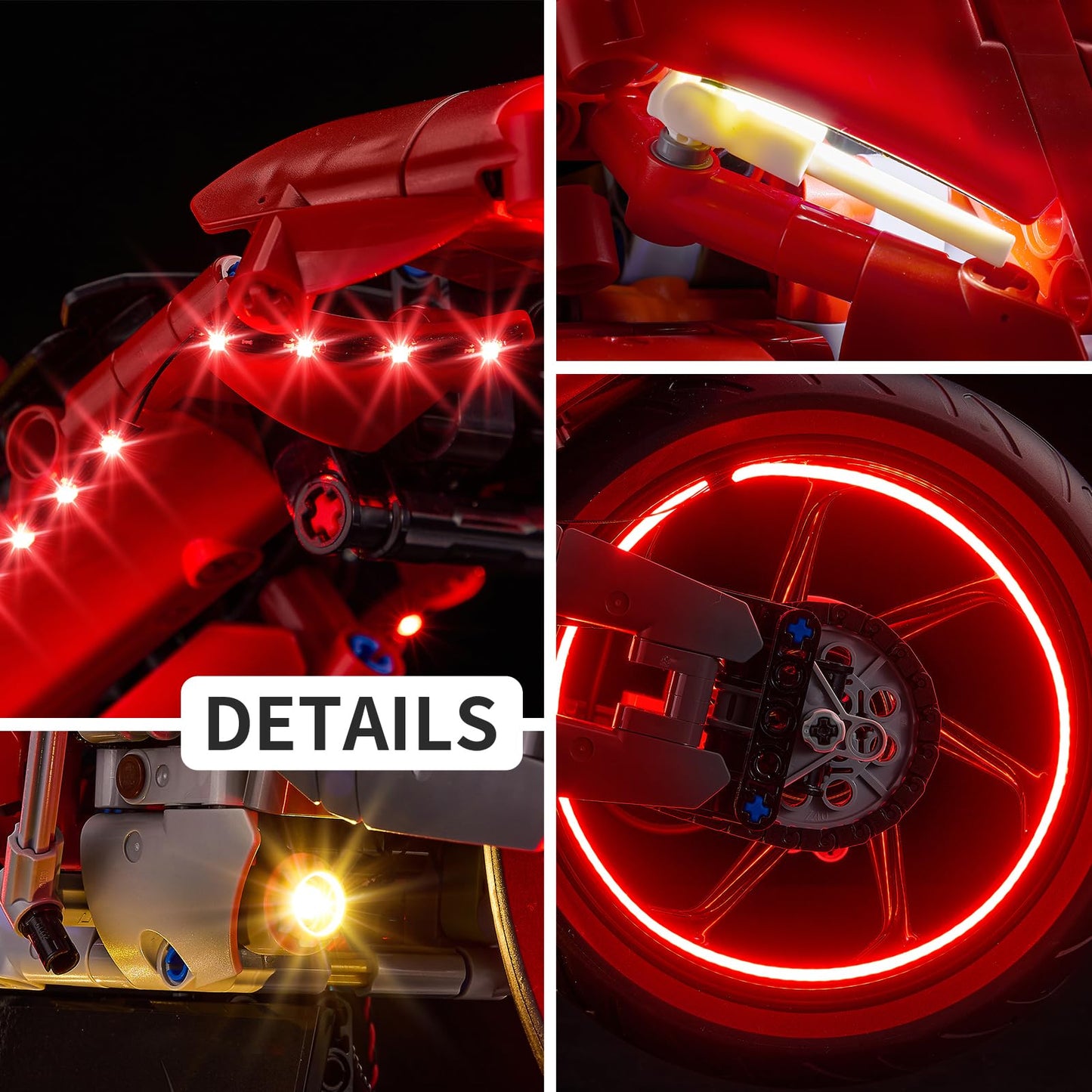 Kyglaring LED Lighting Kit for Lego Ducati Panigale V4 S Motorcycle Model Set, Compatible with Lego 42202(Classic Version)