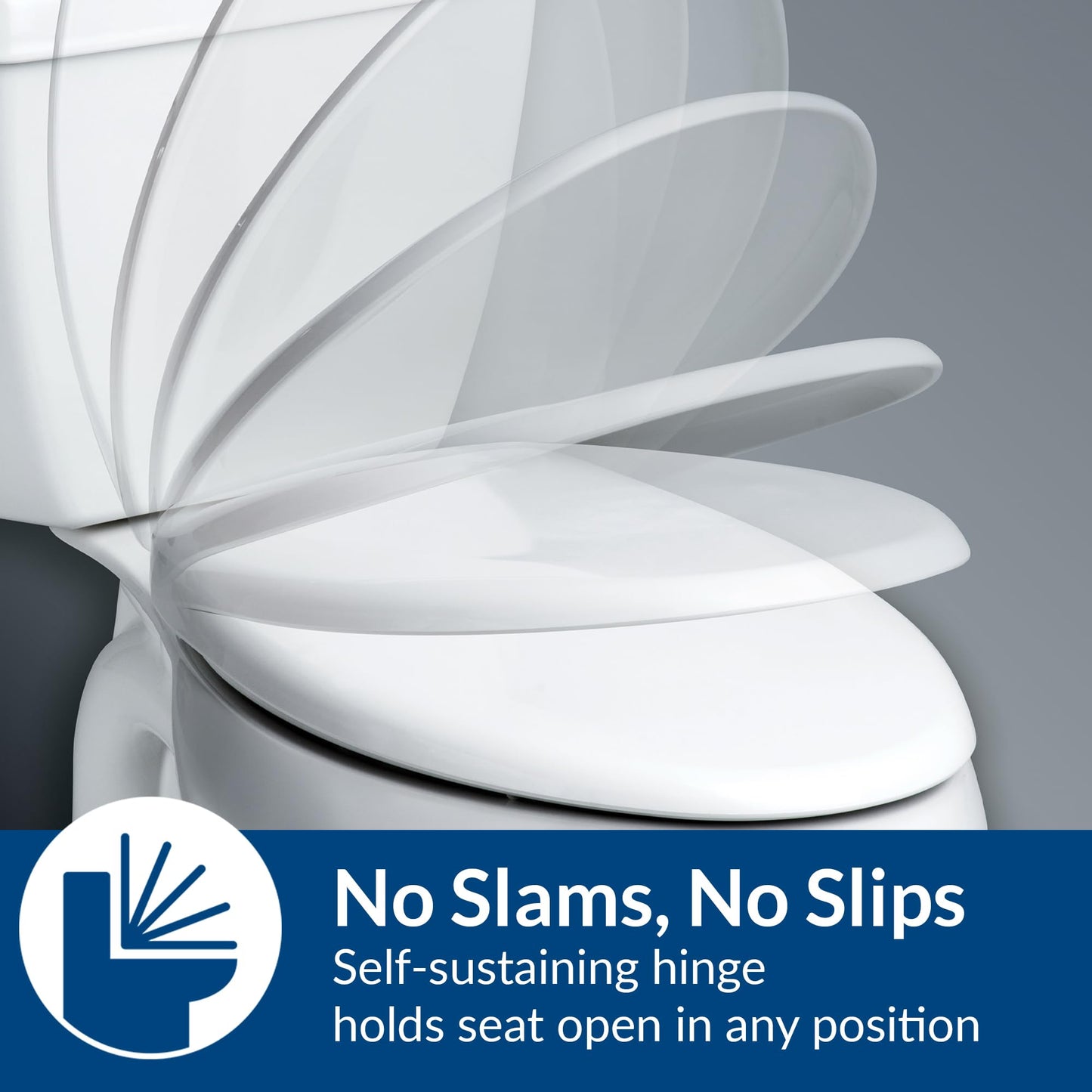 BEMIS 7900TDGSL Commercial Heavy Duty Closed Front Toilet Seat with Cover, Industrial No Slam Seat with Secure Installation, Made in USA, Elongated, White
