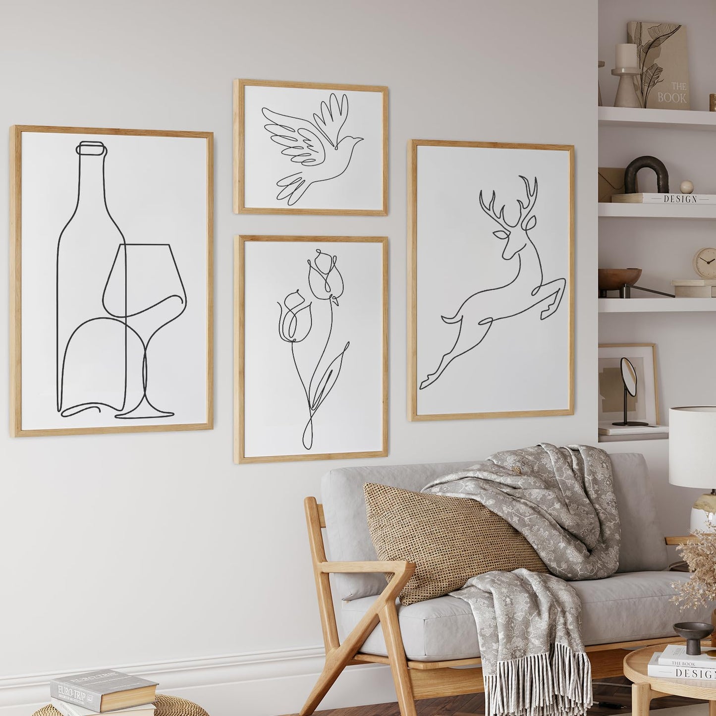 16x20 Picture Frames for Wall - Minimalist 16x20 Oak Wood Frames, 16"x20" Picture Frame Wood, Natural Solid Wooden Picture Frames for Wall Art Photo and Prints(1 Pack, Beige)