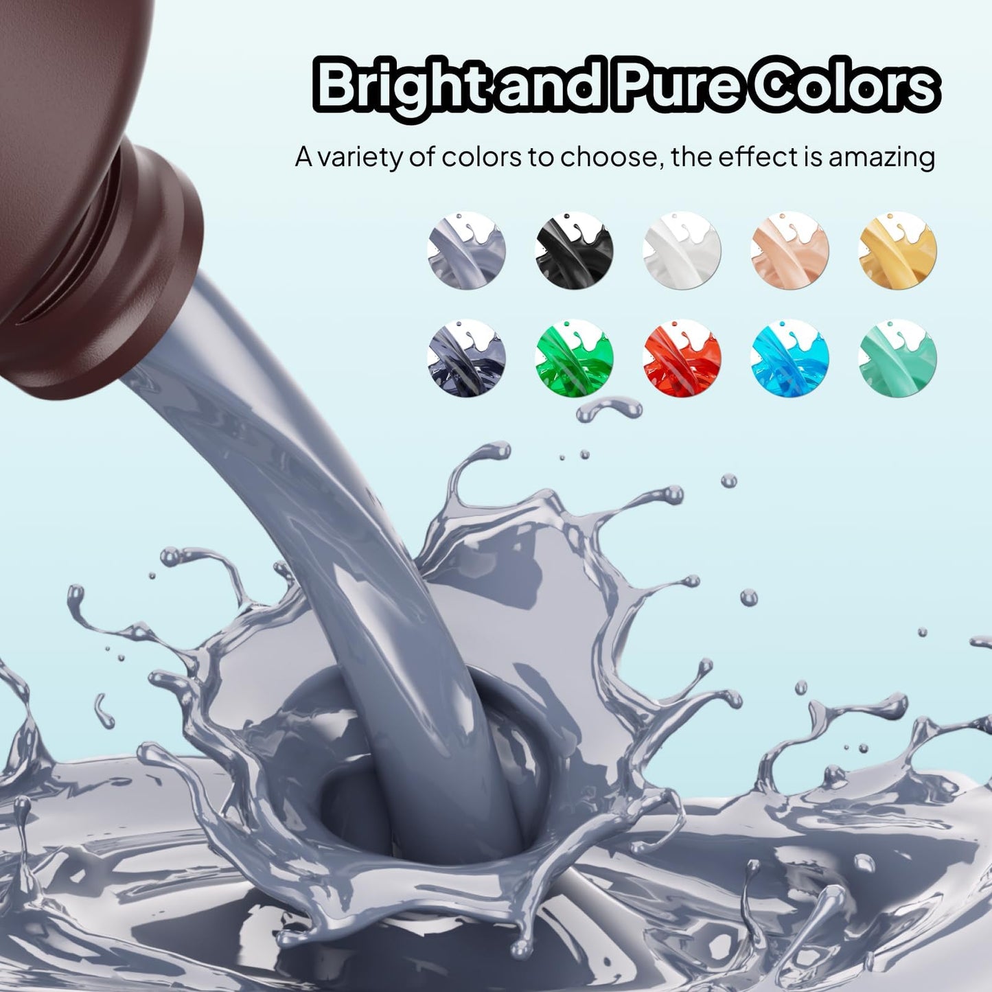 ELEGOO Water Washable 3D Printer Resin 2000g, Precise Printing Liquid Photopolymer Resin, Low Shrinkage 405nm Curing Resin for LCD 3D Printer, Grey
