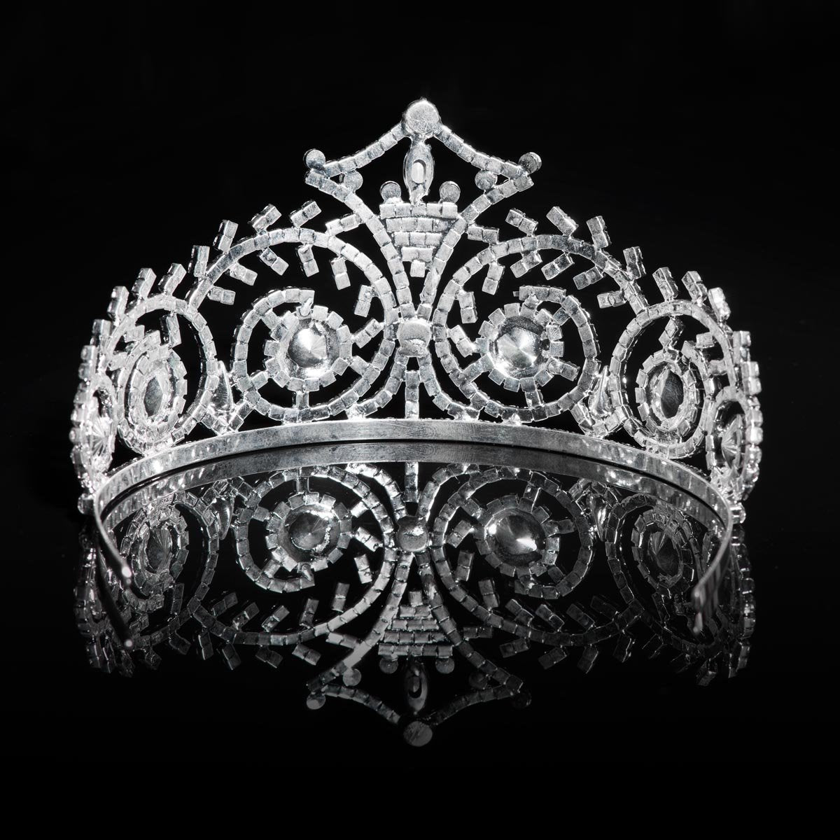Anderson's Fleur-de-Lis Crown with White Faux Fur and Elsa Queen Tiara Royalty Set, King and Queen Set For Prom, Homecoming, School Dance, Costume, Party, Pageant, Event