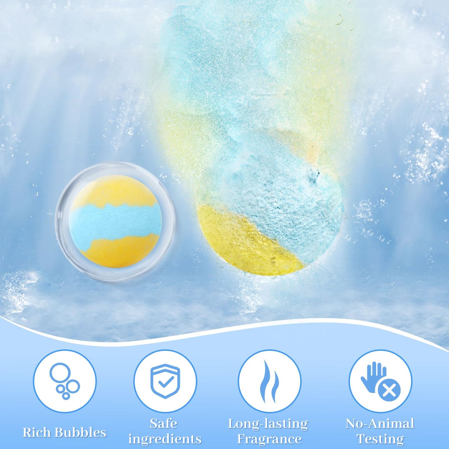 TranquilBliss Bath Bombs Set with 10 Rich Scents, 50 PCS Bath Bombs for Women, Natural Bubble Bath Bombs with Shea Butter & Safe Oil, Ideal for Christmas, Birthday, Valentine's Day Present Giving