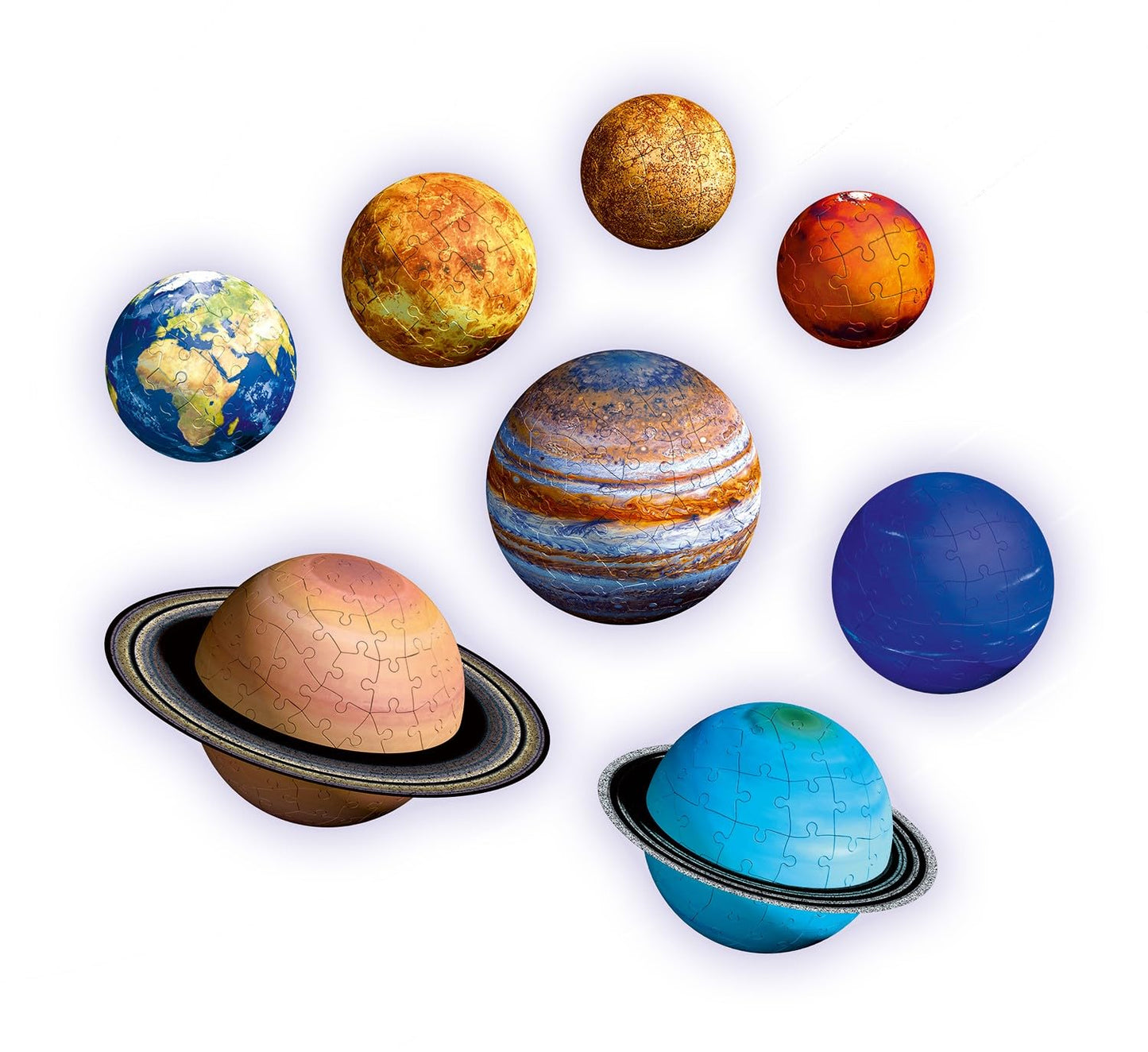 Ravensburger Solar System 540 Piece - 9 Planet 3D Jigsaw Puzzle Set for Kids & Adults | Easy Click Technology | Durable Material | Add a Splash of Color to Your Room Ages - No. 11668
