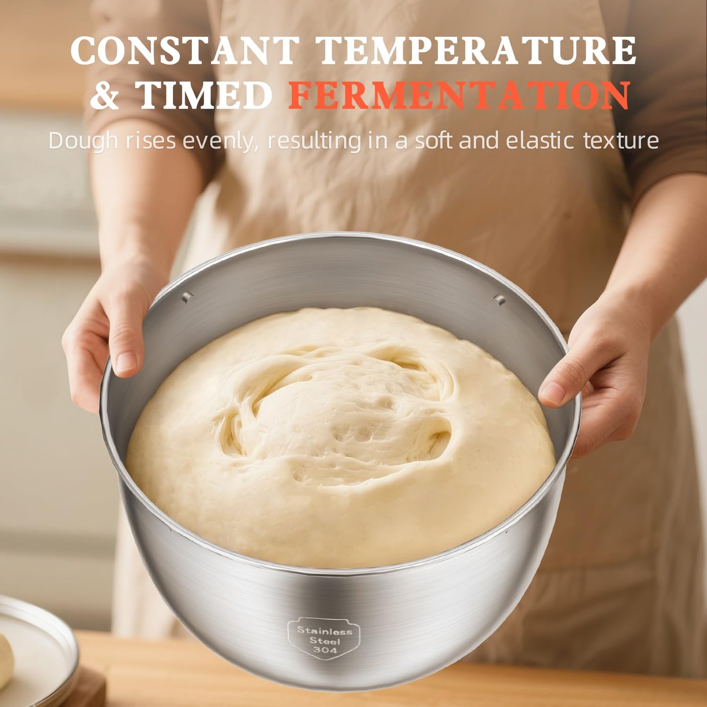 CHeflee Electric Dough Maker 250W,5.5 QT Smart Kneading and Fermenting Mixer Machine,Adjustable Time, 304 Stainless Steel Bowl,Blue