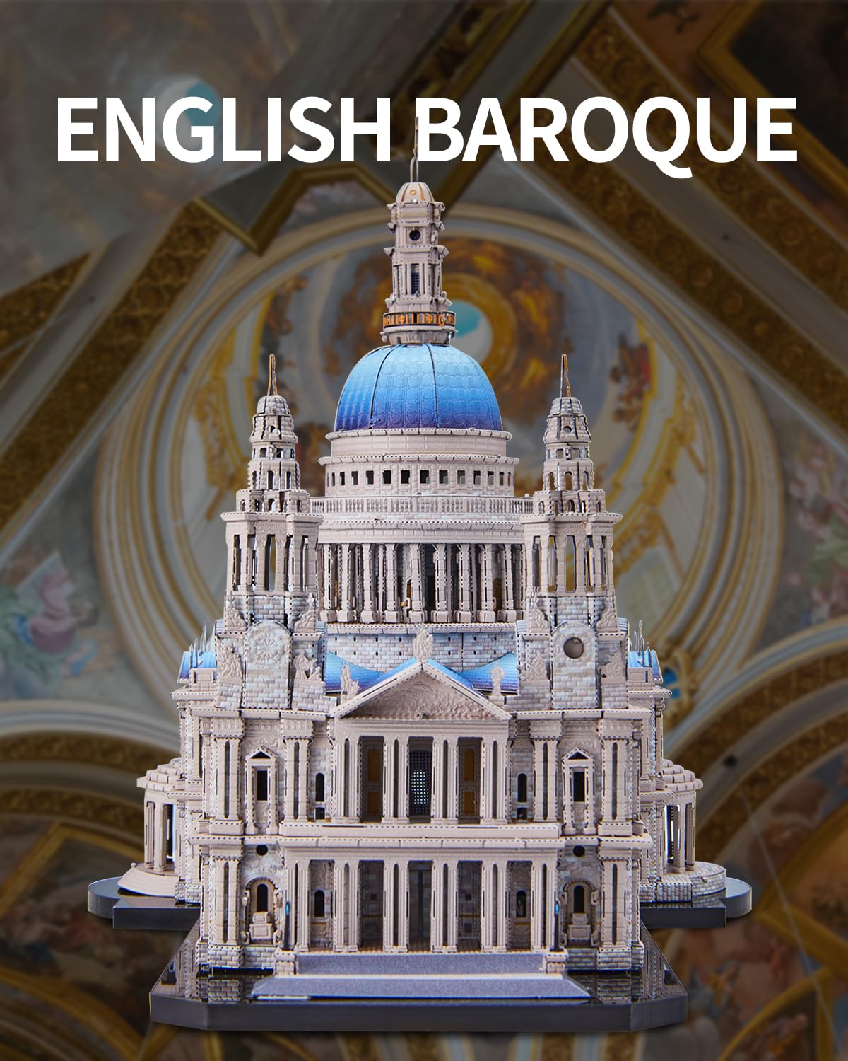 Piececool 3D Metal Puzzles for Adults, St. Paul's Cathedral Metal Model Kit, London Cathedral Architecture Building Kits, DIY Hobbies Crafts for Adult Family Time,Home Decor Best Gifts