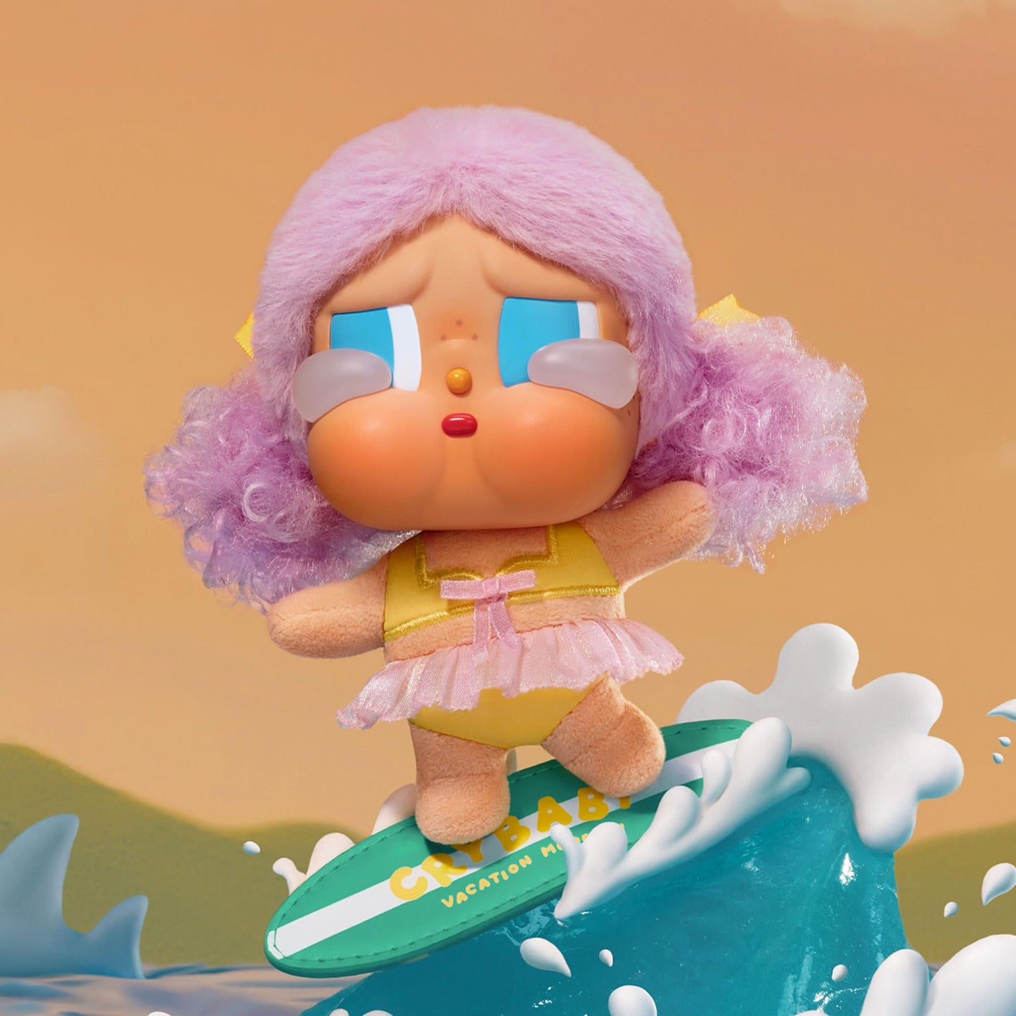 POP MART Crybaby Vacation Mode On Series-Vinyl Plush Pendant Blind Box, Collectible Toys, Holiday Birthday Gifts for Girls and Boys, Single Box