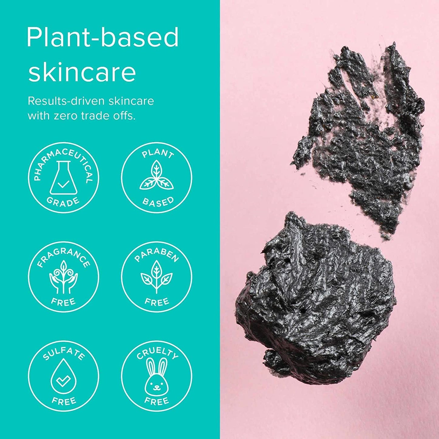 ClarityRx Down + Dirty Detoxifying Charcoal Face Wash, Natural Plant-Based Exfoliating Deep Pore Cleanser for Oily Skin, Paraben Free, Cruelty Free (1.7 oz)