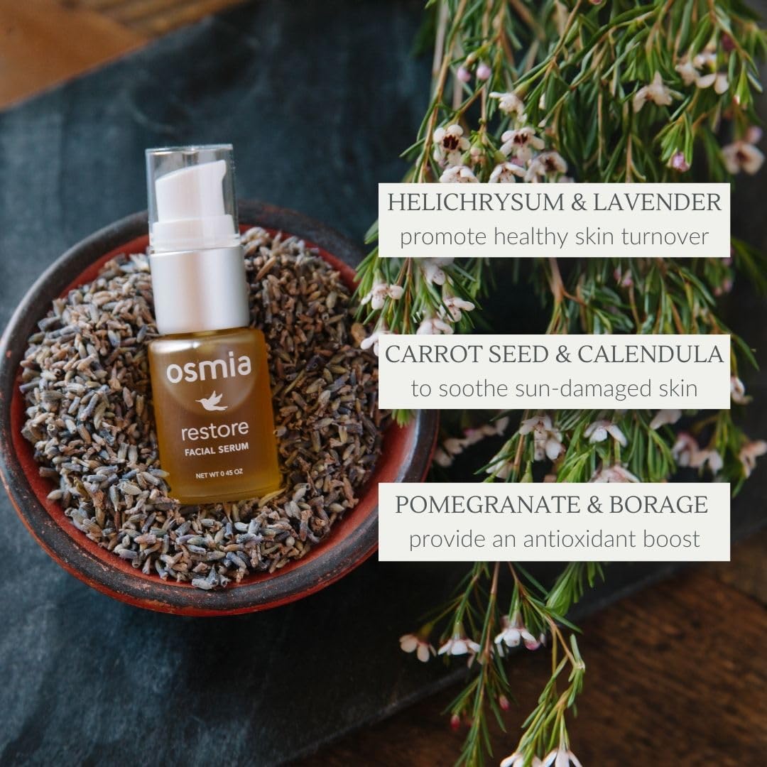 Osmia - Natural Restore Facial Serum | Clean Beauty For Healthy Skin (0.45 fl oz | 13.3 ml)