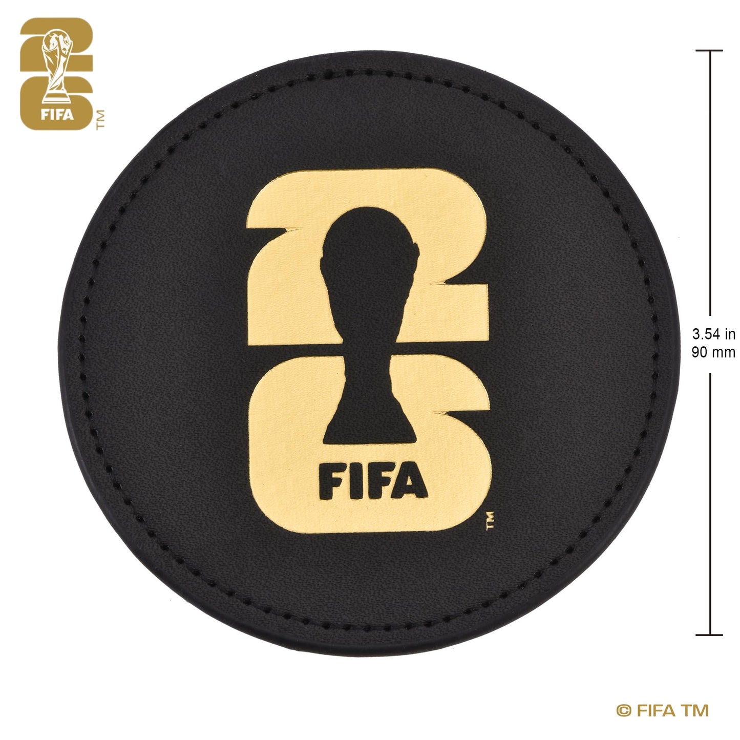 Official FIFA World Cup 2026 Edition - 8oz Whiskey Glass & Leather Coasters Gift Set - 2 of Each - Perfect for Parties, Bars, Tailgates, Mancaves & Gamedays - Once in a Lifetime Drinkware Set