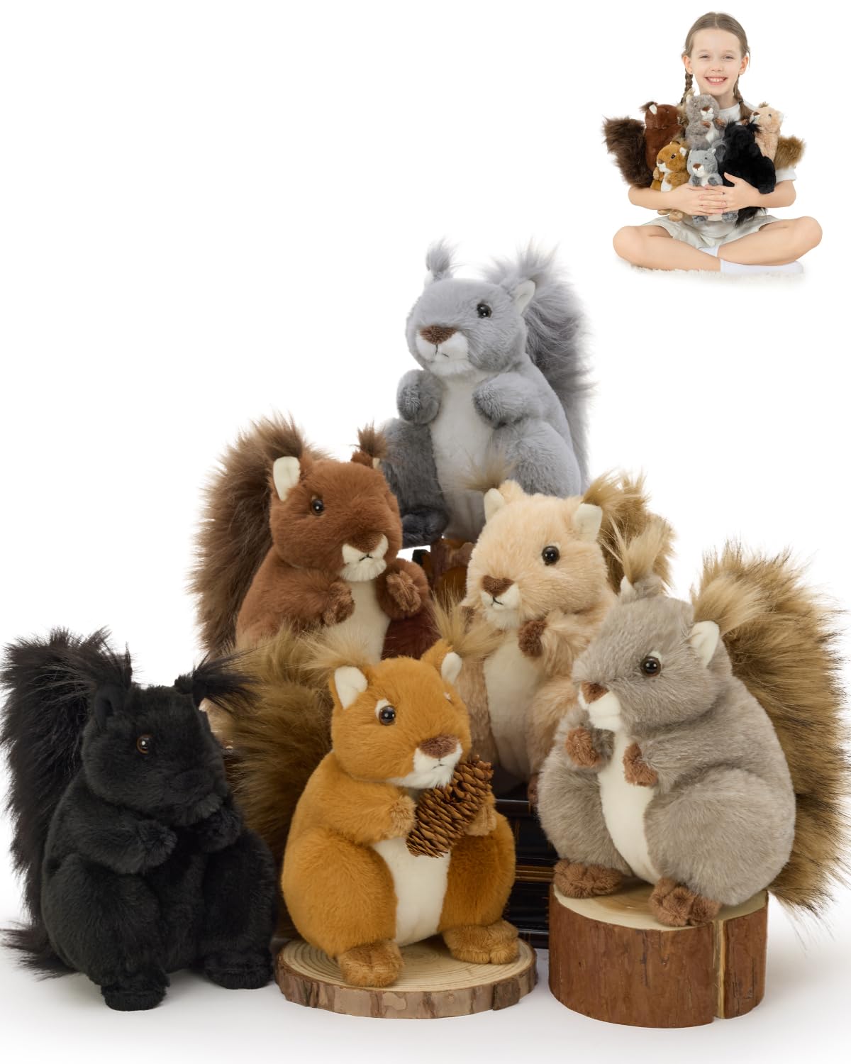 MaoGoLan 6Pcs Squirrel Stuffed Animal
