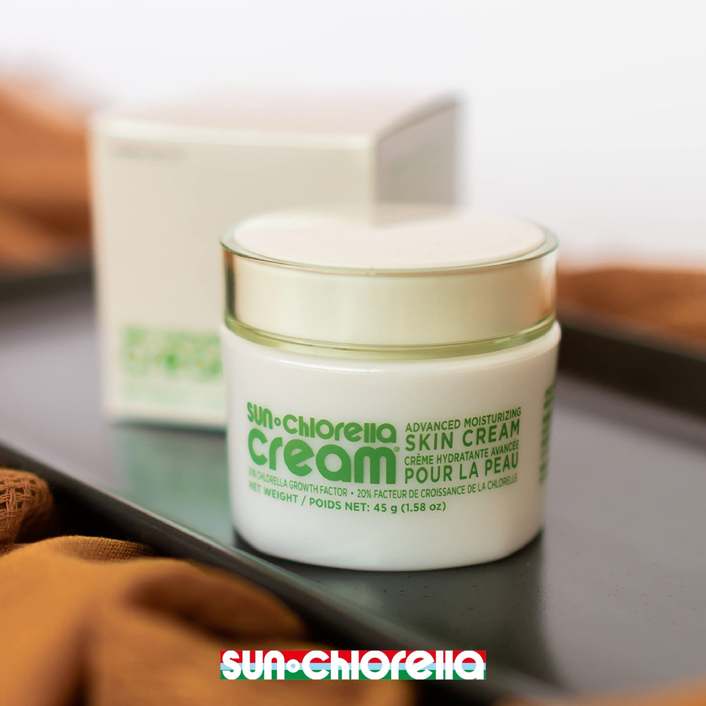 Sun Chlorella Cream Face Moisturizer Deep Hydration Boost, Natural Skin Care Helps Restore Balance & Reduce Appearance of Fine Lines & Wrinkles - Vibrant, Glowing Radiance - Paraben Free - 1.58oz
