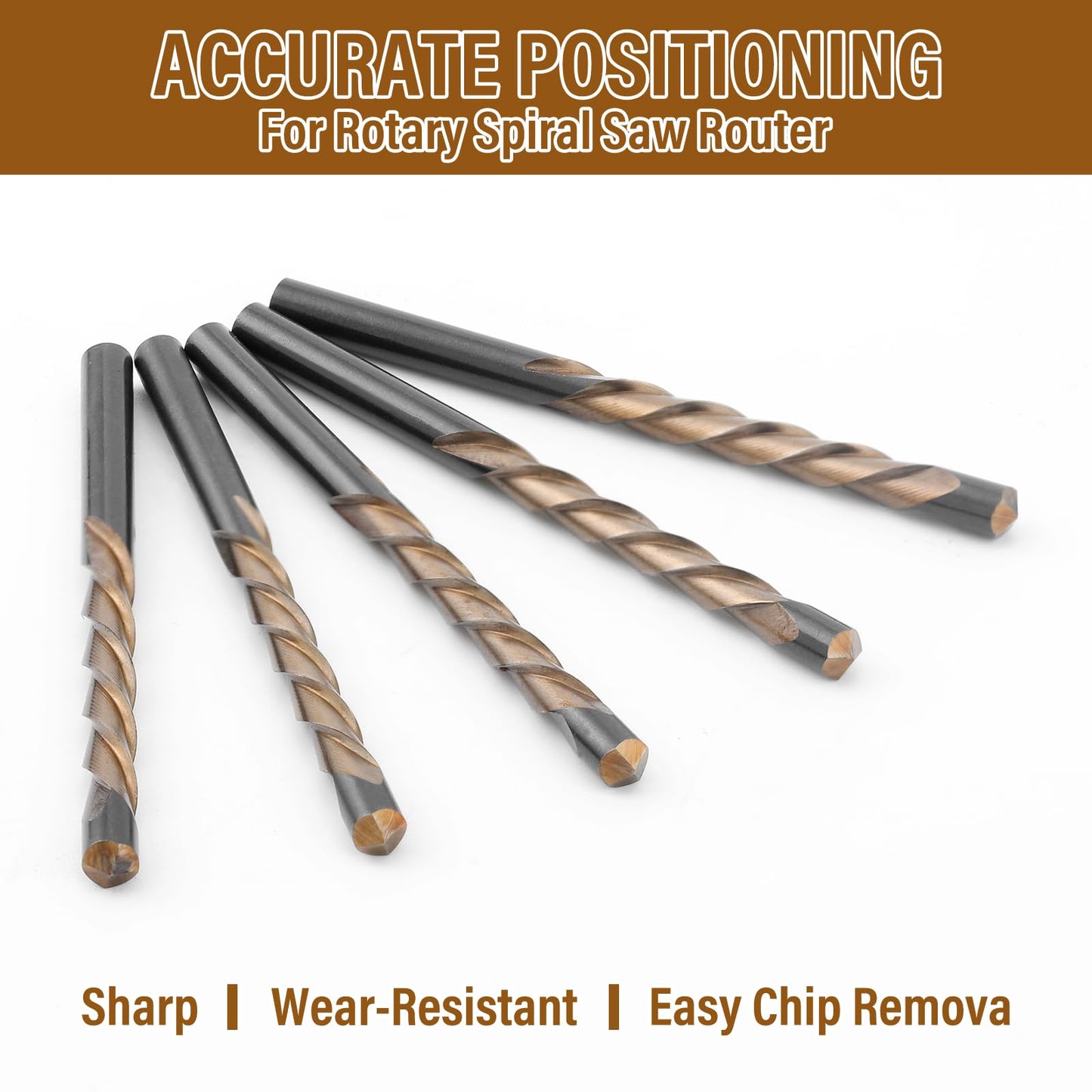 Tondiamo 100 Pcs Drywall Bit Drywall Guide Point Cutting Router Bits Tools for Use with Spiral Saw (5/32")