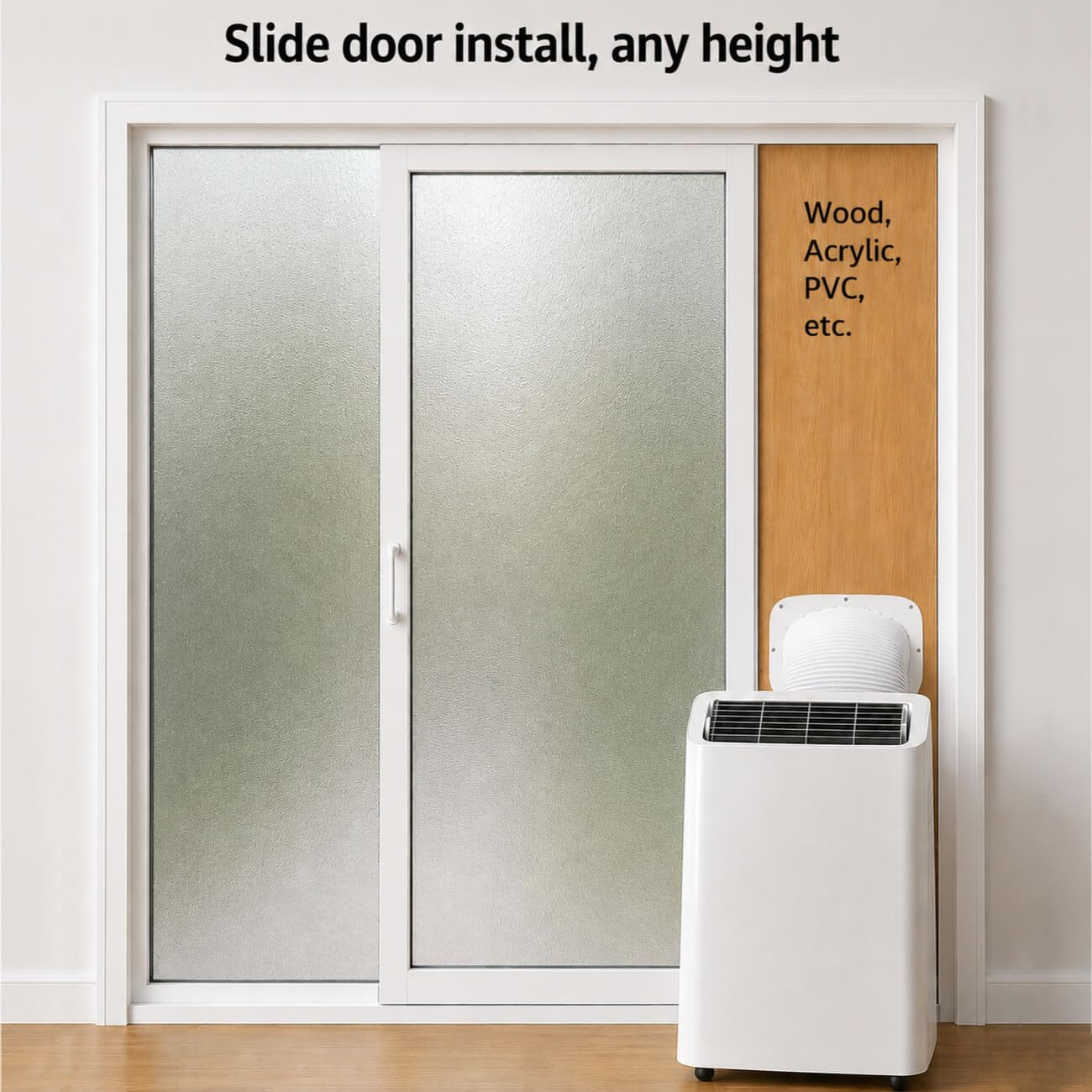 AC Vent Exhaust Hose Adapter Plate for DIY Window and Sliding Doors compatible with Midea Duo
