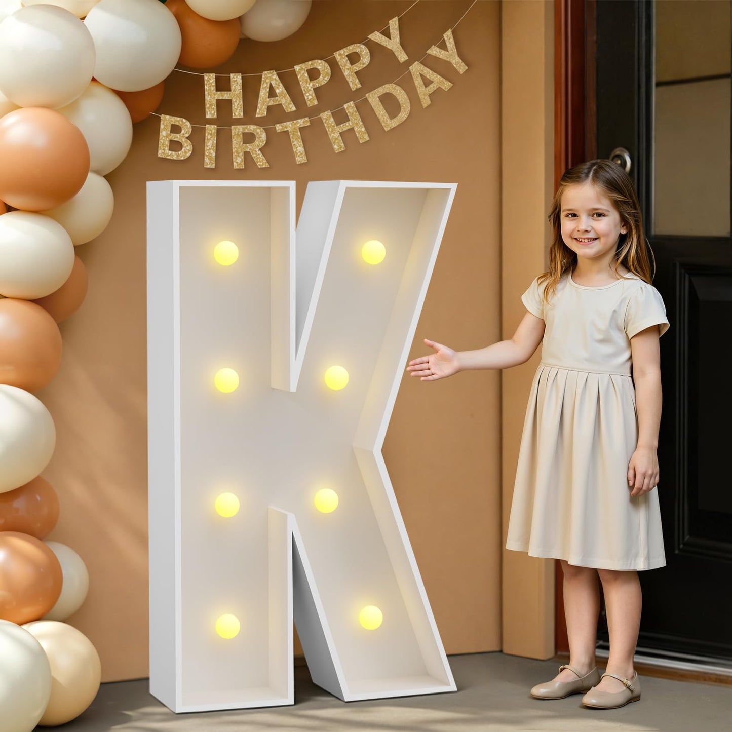 imprsv 3FT Marquee Letters, Mosaic Light Up Letters for Birthday Baby Shower Wedding Engagement Party Backdrop Decor, Large Marquee K for Party Decorations