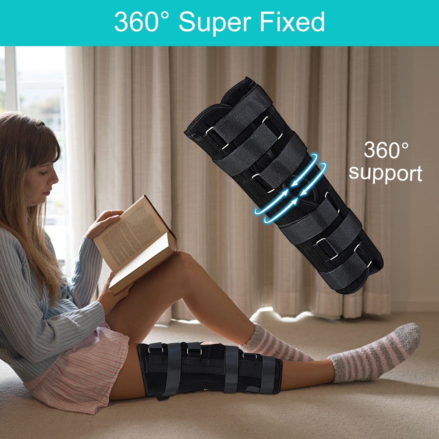 TANDCF Unisex Knee and leg immobilization Stabilizer for Post Surgery Recovery,Knee Fractures,Instability, ACL,MCL,Meniscus Tear,Arthritis,Displacement Recovery,18.1" Length Universal