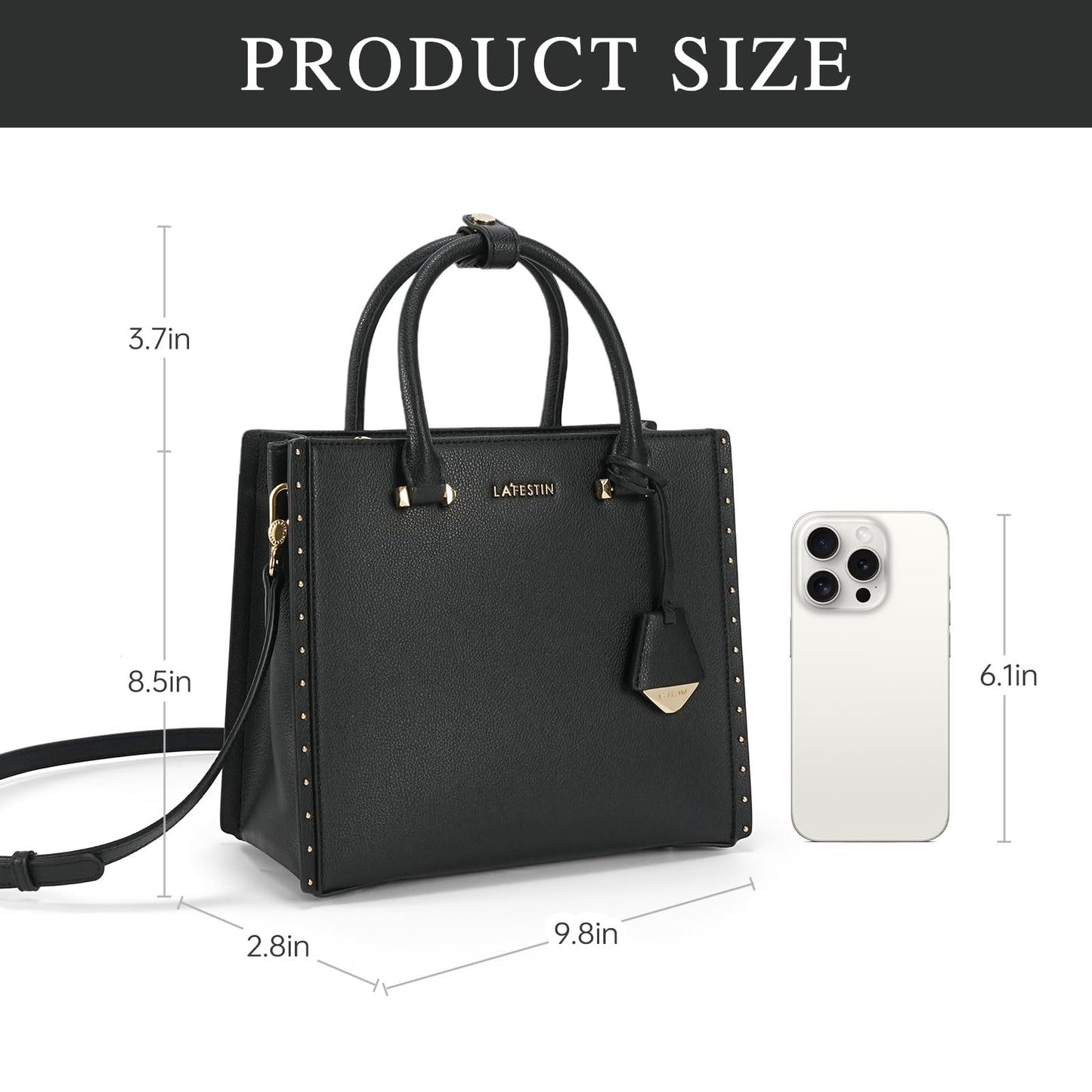 LA FESTIN Top Handle Bag Work Laptop Tote and Satchel Purse Women's Crossbody Handbags with Strap