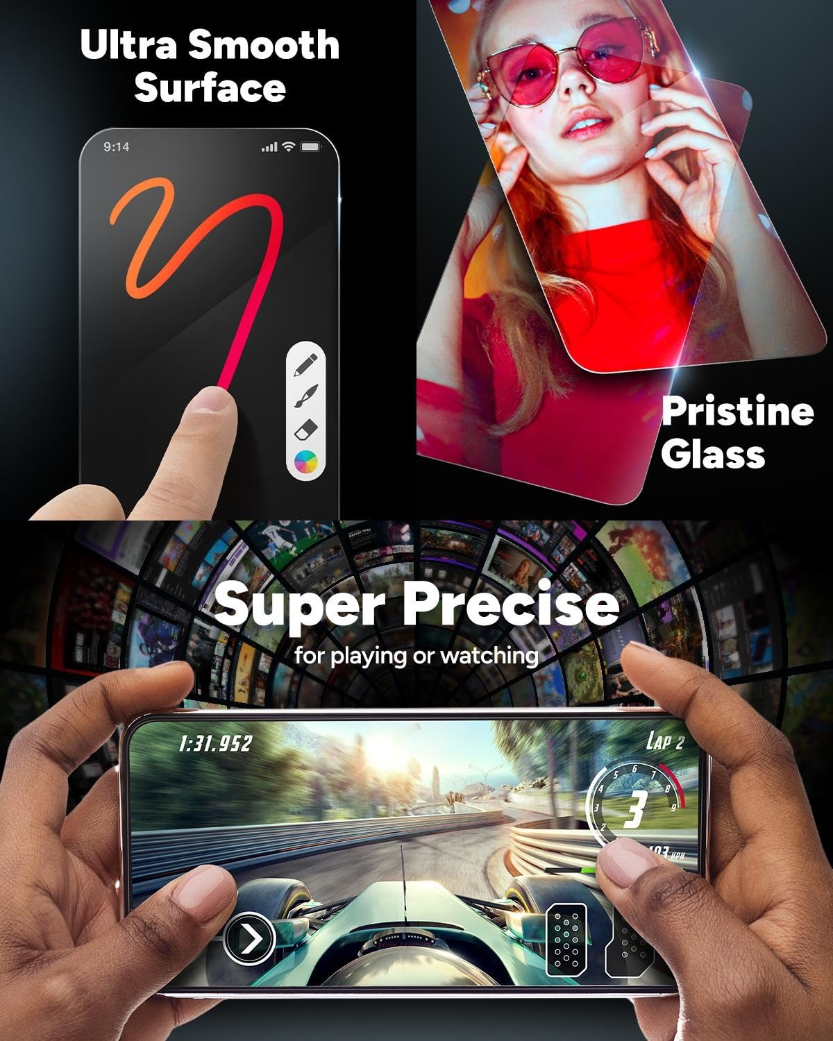 ZAGG Glass Elite Screen Protector for iPad Mini 8.3" (A17 Pro) - 5X Stronger, Smudge-Free Tempered Glass with Recycled Glass, Easy Installation, Scratch Resistant, Eco-Friendly