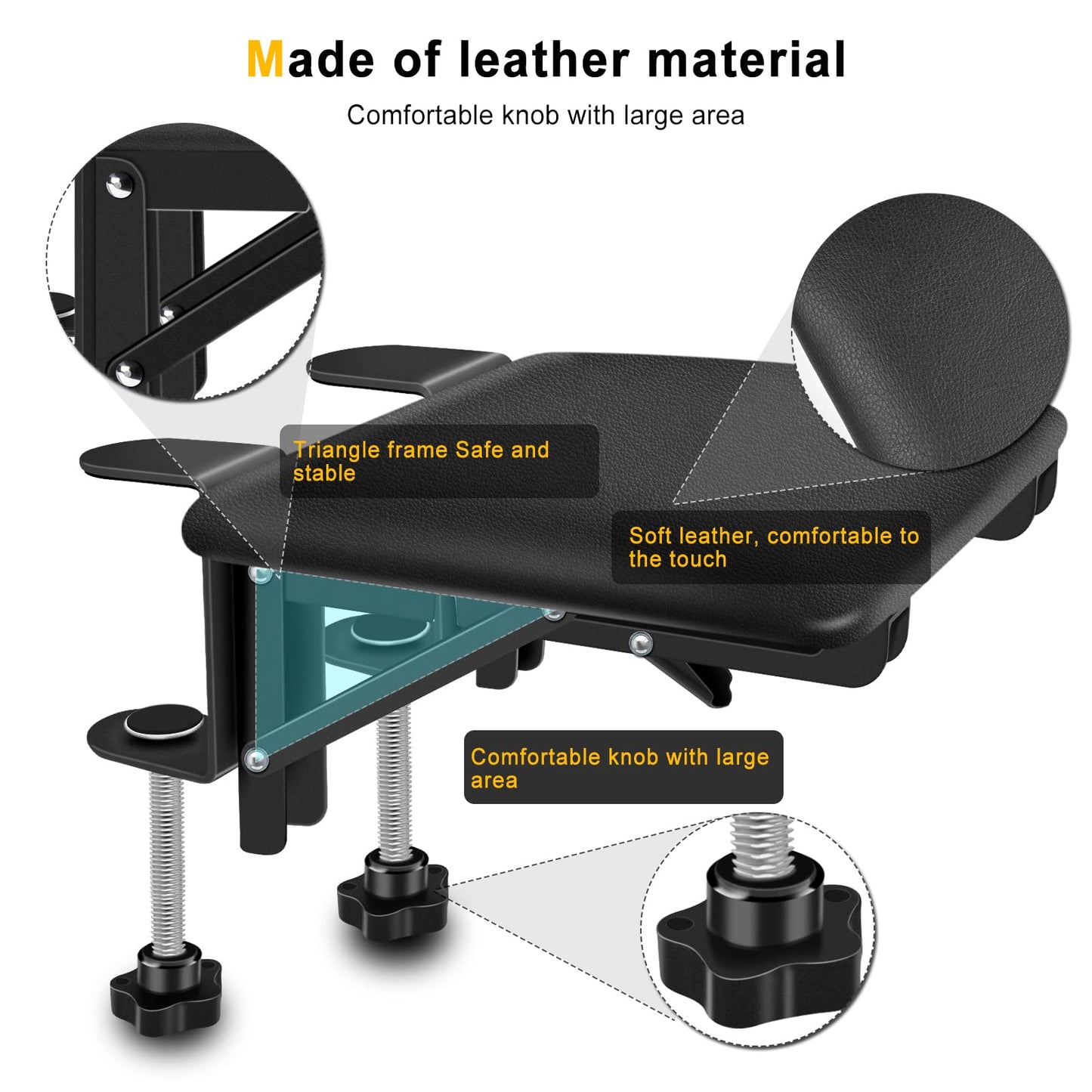 Giecy Arm Rest for Desk Adjustable Arm Rest Support for arm Support for Computer Desk Ergonomic Desk Extender Rotating Mouse Pad Holder for Table Office Chair Desk
