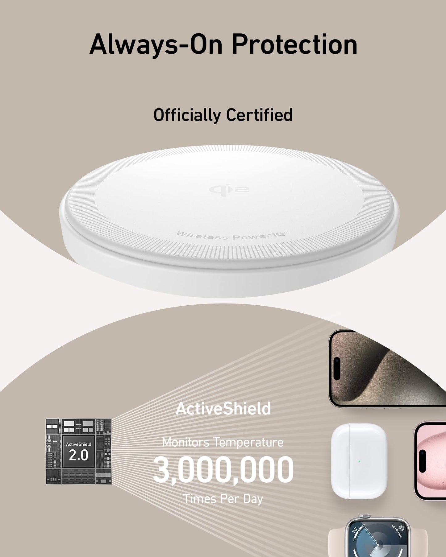 Anker MagSafe-Compatible iPhone 16 Wireless Charging Stand, MagGo 3 in 1 Wireless Charging Station, Qi2 Certified 15W Wireless Charger, Desk Accessory, for iPhone 16/15/14/13/12, Apple Watch, AirPods