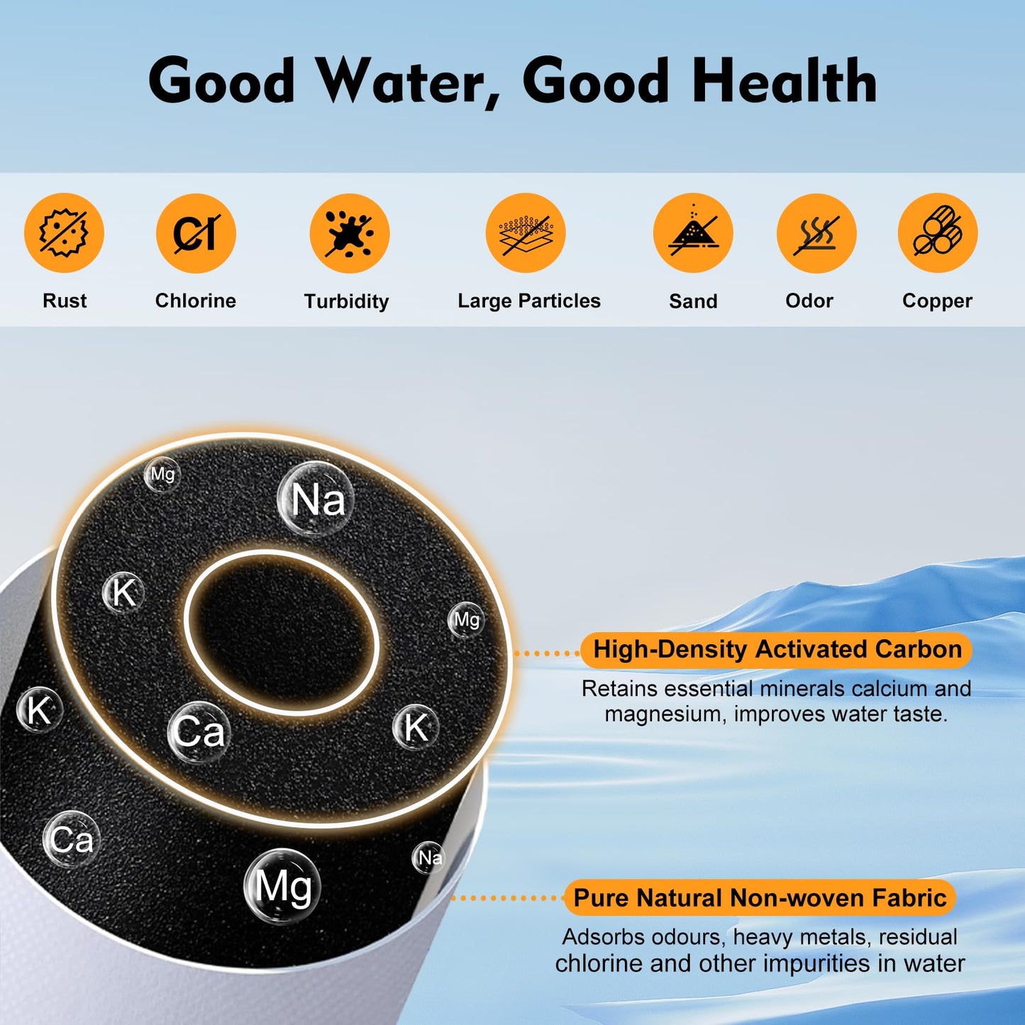 100186 Water Filter + Pre-Filter Compatible with Amway eSpring Water Purifier, 4 Times High Efficiency Pre-Filter Layer Adsorbs Harmful Element, Make Water healthier. Lasts 1 Year or Filters 1320 gal