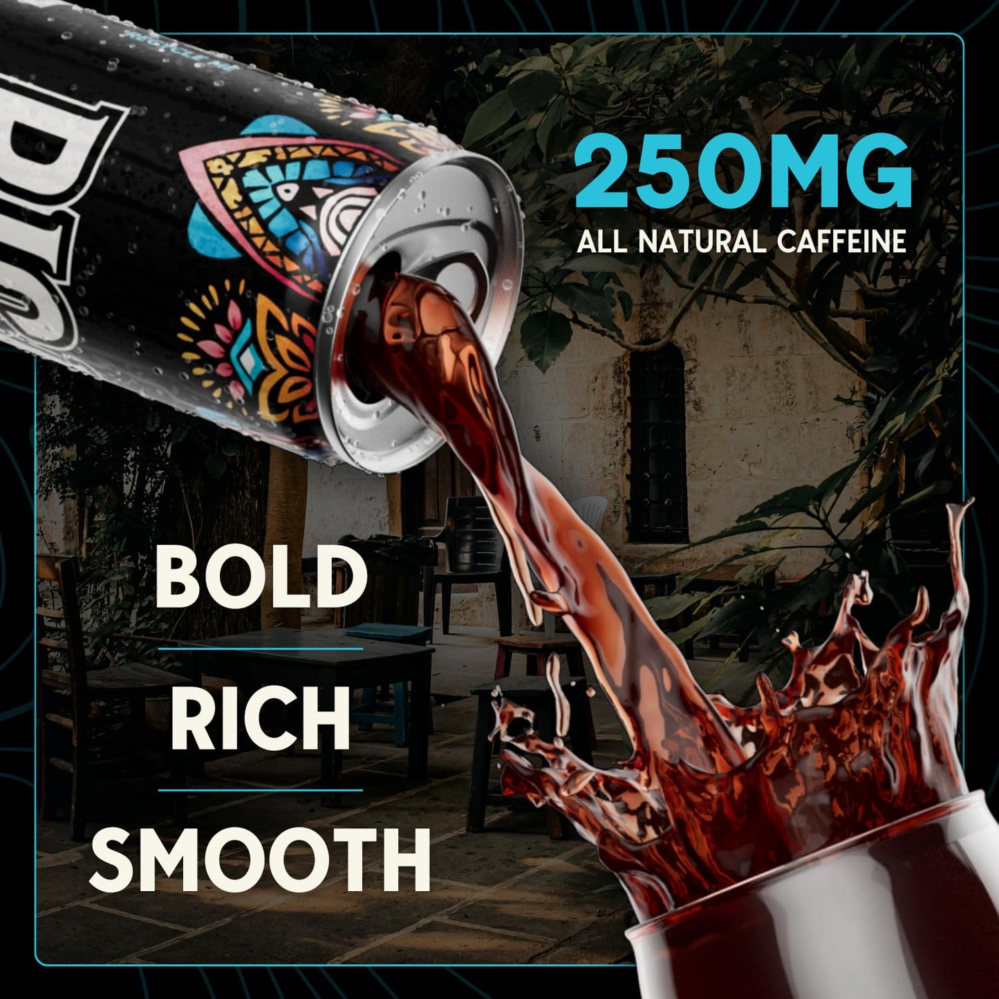 RICA Cold Brew | Mexican Single Origin Dark Roast Coffee From Chiapas | Ready To Drink Black Cold Brew Coffee With 250mg Natural Caffeine | Unsweetened, Low Acid, Shelf Stable 12oz Cans (12 Pack)