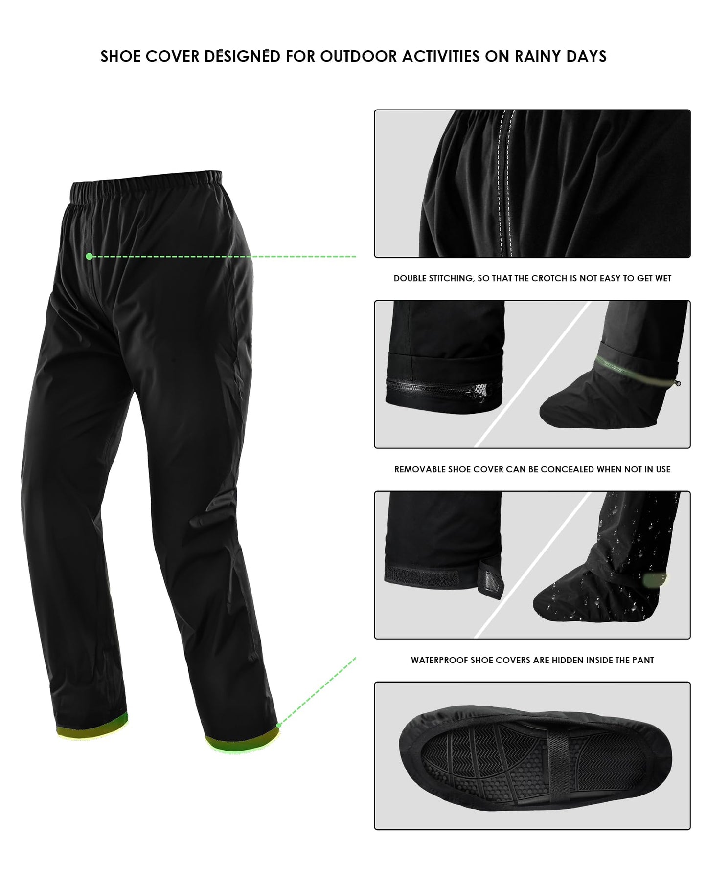 IRON JIA'S Rain Suit, Motorcycle Rain Gear for Men & Women, Waterproof Jacket and Pants, Breathable Reflective Raincoat