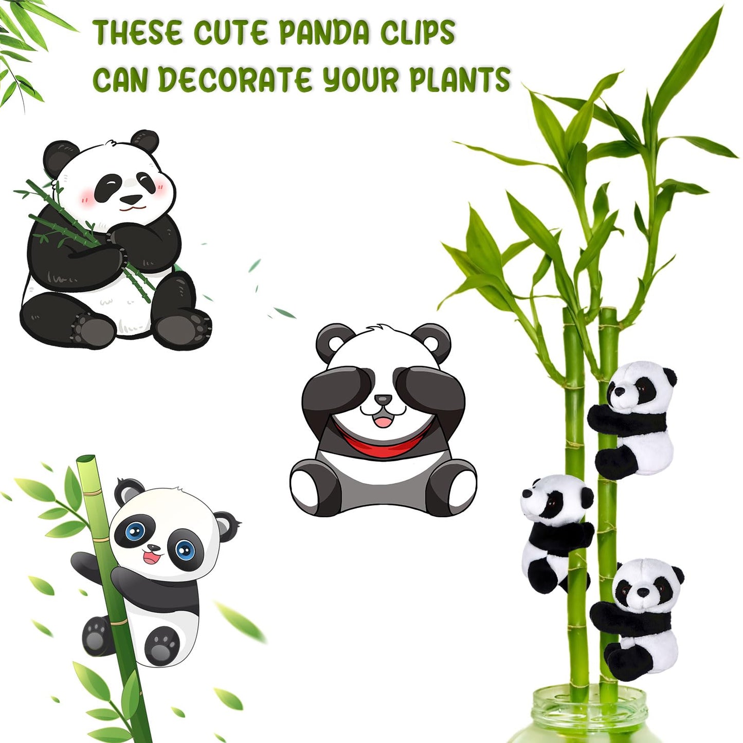 12 Pcs Finger Panda Plush 4 inch Panda Clips Curtain Holder Stand Note Memo Clips Photo Holder Cute Panda Toy Doll Finger Kids Toy,Home Decoration Plant Pots Bonsai Craft Decor,Chinese Style Souvenir