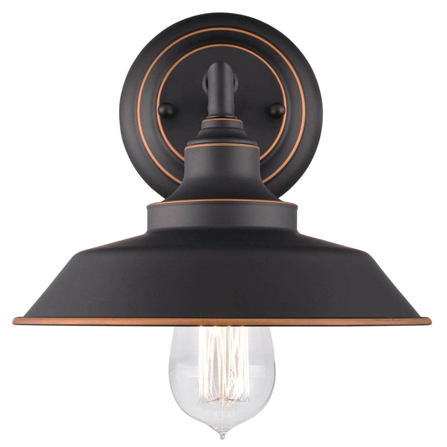 Westinghouse 6343500 Indoor Wall Fixture, 1-Light Sconce, Oil Rubbed Bronze - White Interior