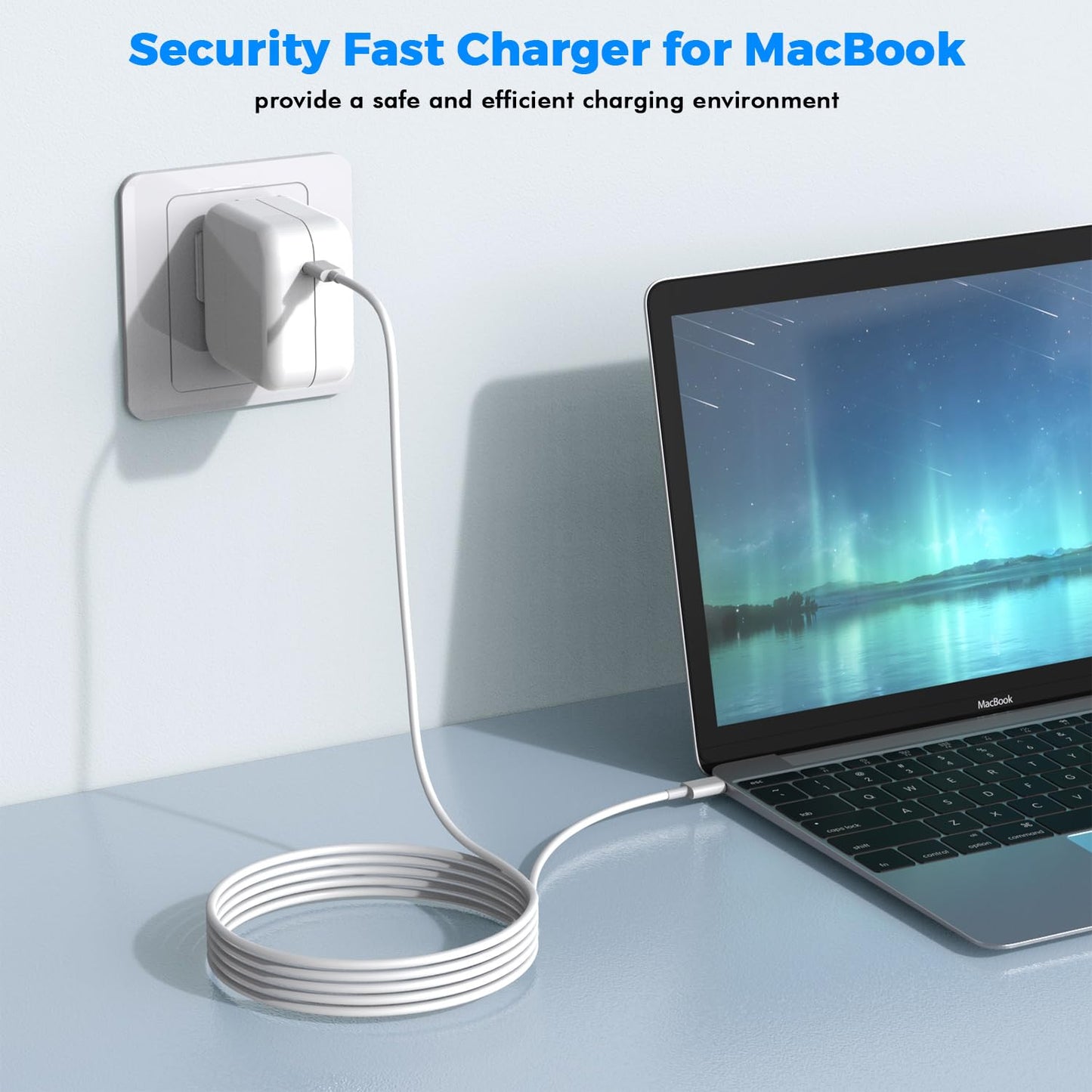 USB C Charger for MacBook Air MacBook Pro 13 14 15 16 inch,M1 M2 M3 Apple Laptop Charge,2Pack 30W USBC Power Adapter,Compatible with iPad,iPhone 15 Pro Max,10FT Extra Long Cable mac Book pro,iPad Pro