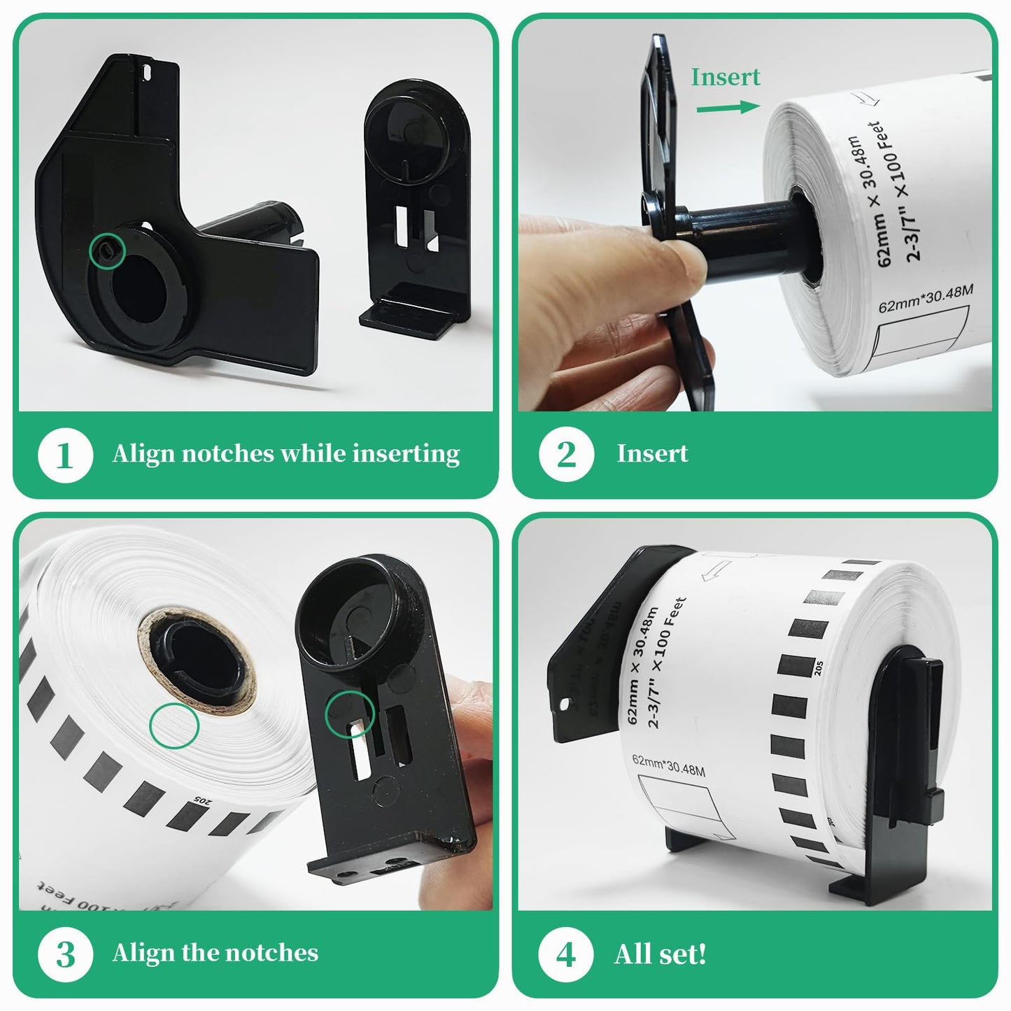 12 Rolls Replace Brother Continuous Label DK-2205 (2.4" X 100') Compatible with QL-800 QL-820 QL-810 QL-1110 and Other All Brother QL Label Printer, Suitable for Address Labels Barcode Labels