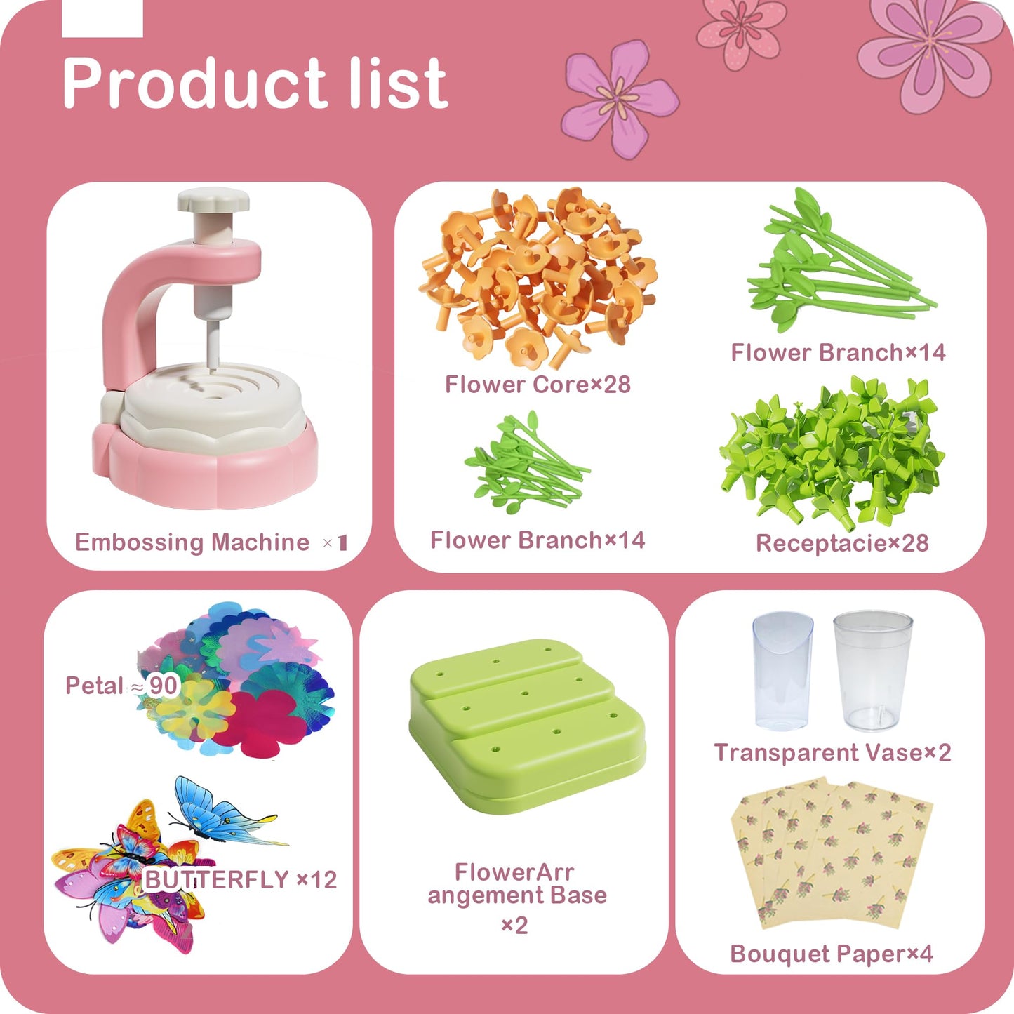 Arts and Crafts for Kids - Fabric Flower Bouquets Toys, Girls Toys