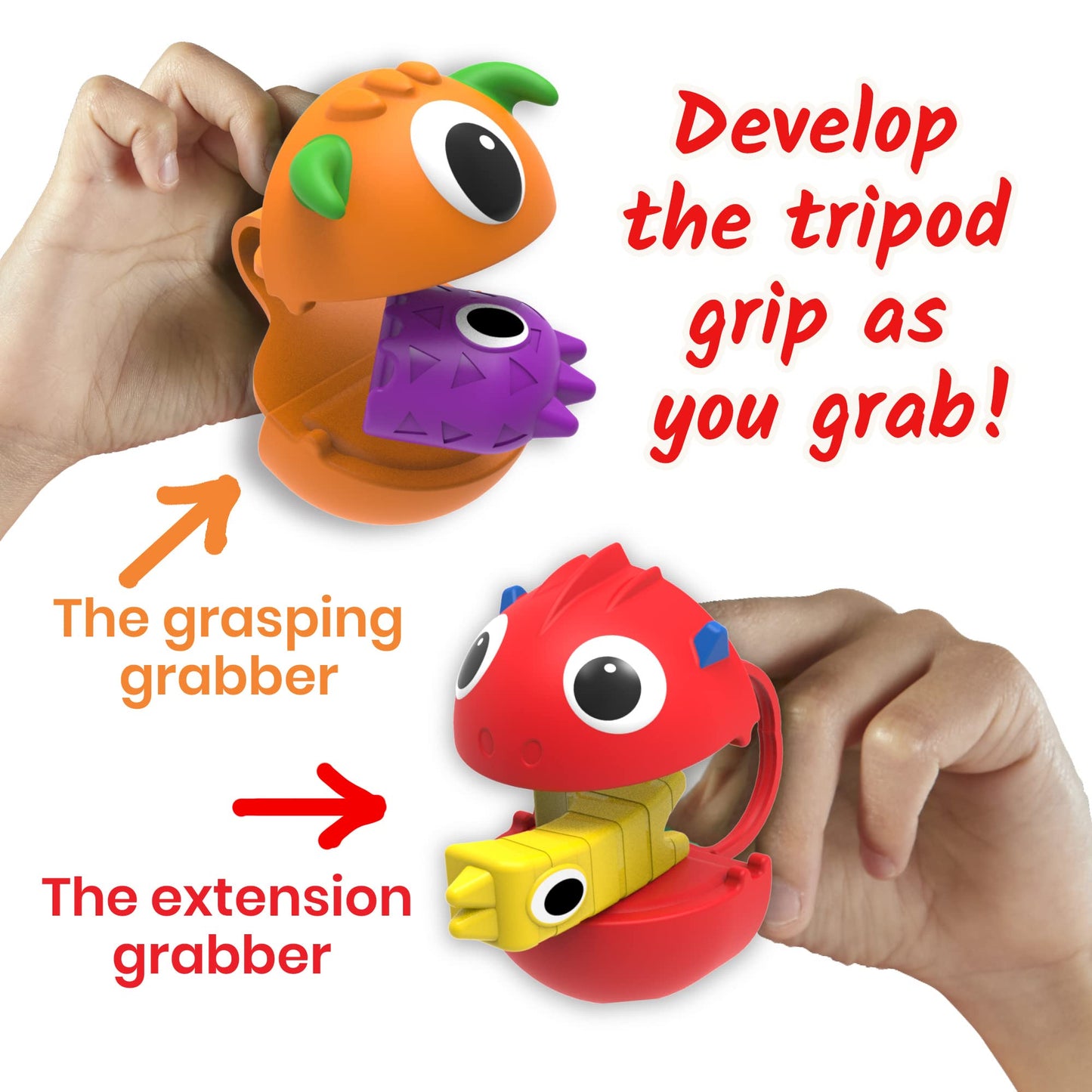 hand2mind Grab That Monster Fine Motor Activity Set, Occupational Therapy Toys, Fine Motor Skills Toys for Toddlers, Pincer Grasp Toys, Play Therapy Games for Kids, Halloween Toys for Kids 3-5