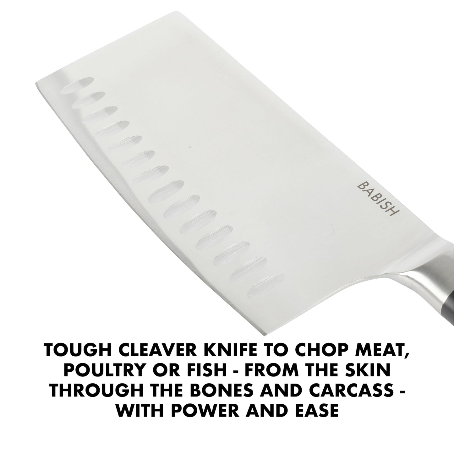 Babish 6.5-Inch Forged Cleaver Knife – High-Carbon 1.4116 German Steel Full Tang Kitchen Knife for Heavy-Duty Chopping and Slicing