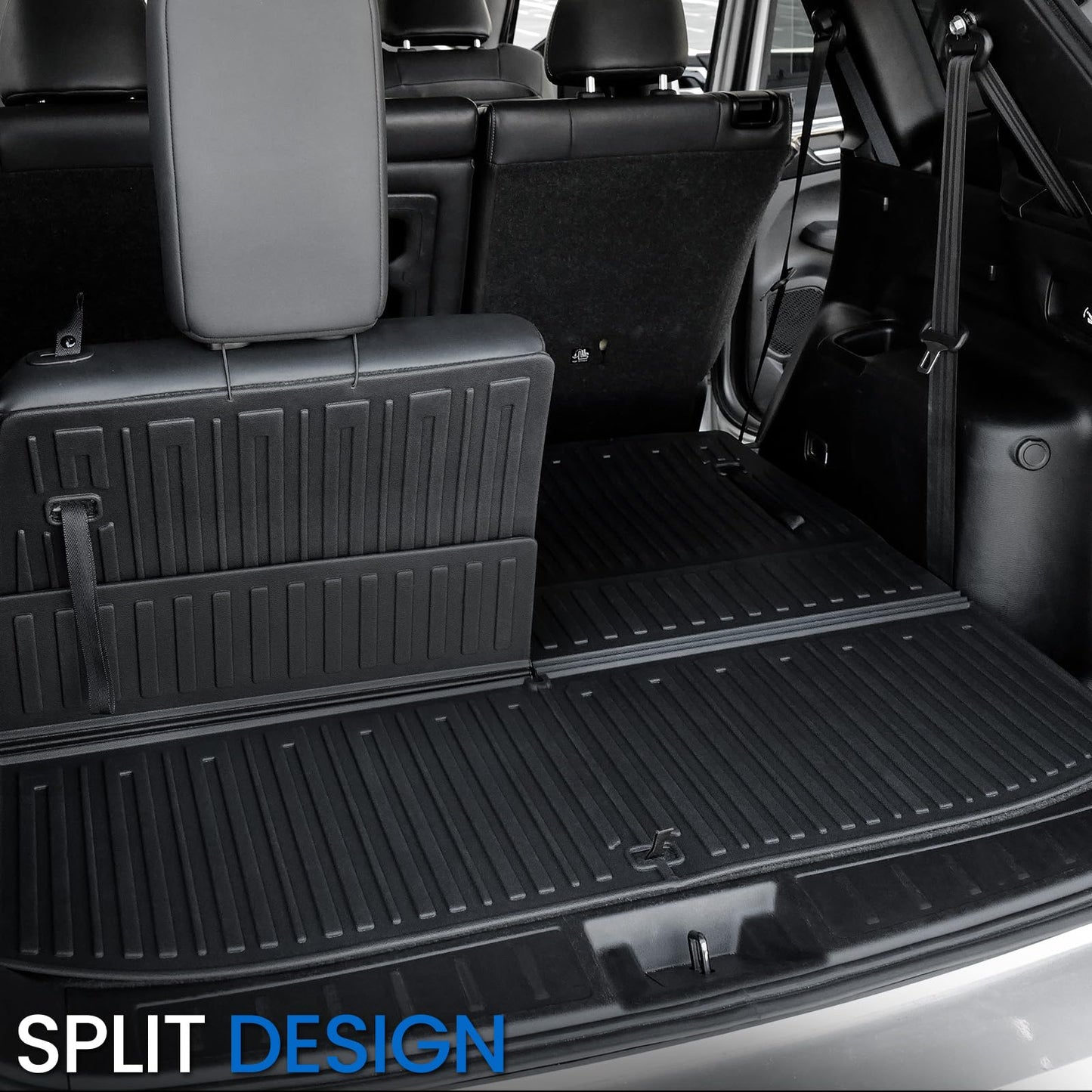JOULARISE Cargo Liner Backrest Mats for 2022-2025 2026 Mitsubishi Outlander (Not Fit Sport or PHEV), All Weather TPE Cargo Trunk Mat Seat Back Protectors Accessories(Cargo Mat+3rd Row Backrest Mats)