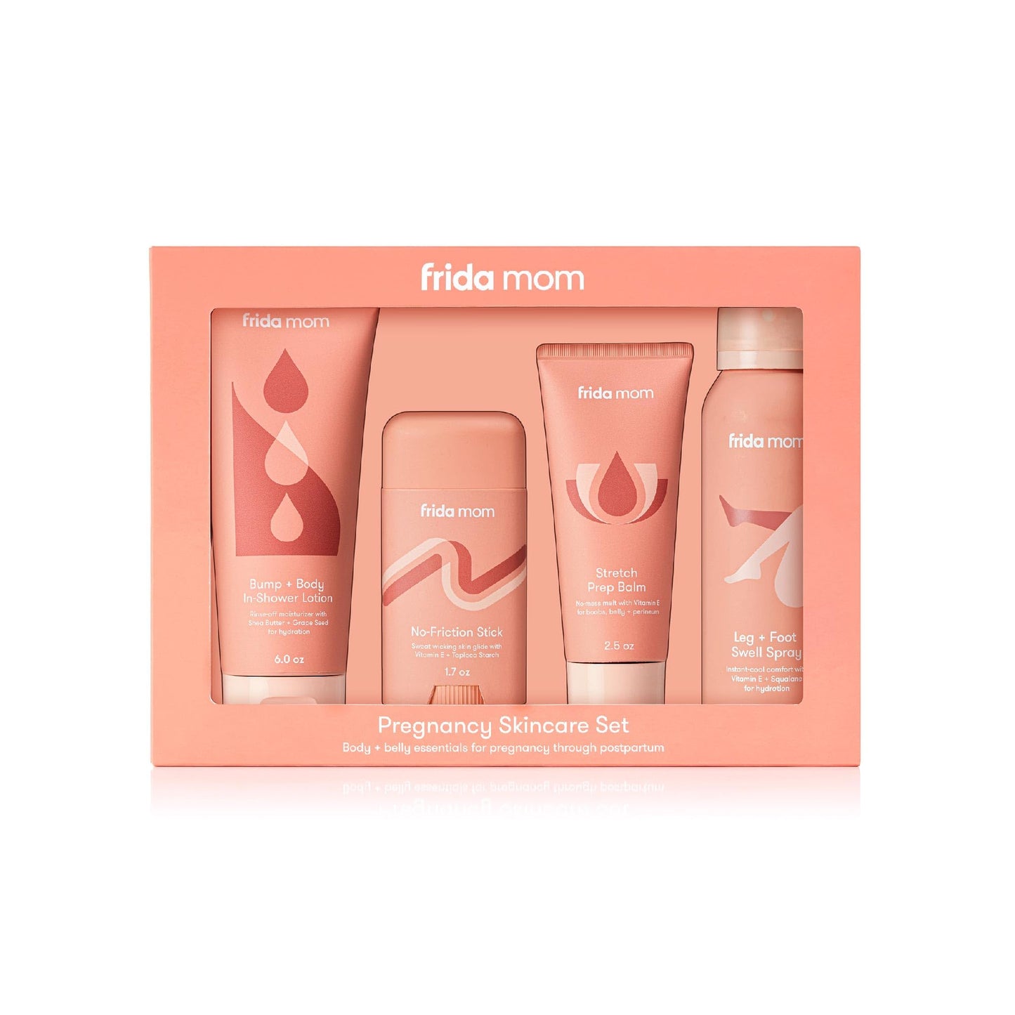 Frida Mom Pregnancy Skincare Set, Easter Basket Stuffer, Body Relief for Stretch Marks, Dry Skin, Swelling, & Chafing - 4pk Set